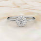 French U Cut Prong Halo Round Diamond Engagement Ring 0.32 Ctw.