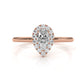 Pear Diamond Engagement U Cut Prong Setting Ring 0.50 Ctw.