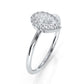 Pear Diamond Engagement U Cut Prong Setting Ring 0.50 Ctw.