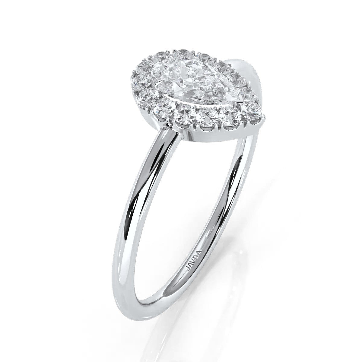 Pear Diamond Engagement U Cut Prong Setting Ring 0.50 Ctw.