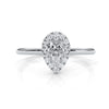 Pear Diamond Engagement U Cut Prong Setting Ring 0.50 Ctw.