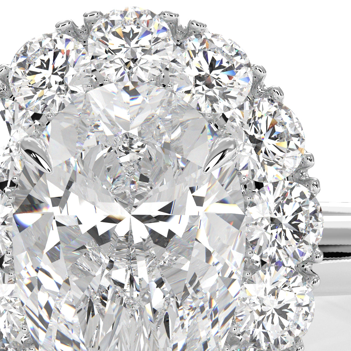 Pear Diamond Engagement U Cut Prong Setting Ring 0.50 Ctw.