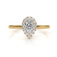 Pear Diamond Engagement U Cut Prong Setting Ring 0.50 Ctw.