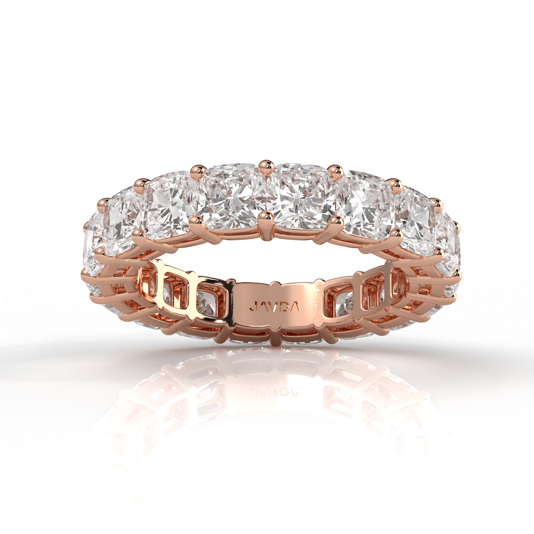 Shared Prong Cushion Lab Diamond Women's Eternity Wedding Band 4 mm 6.50ctw.