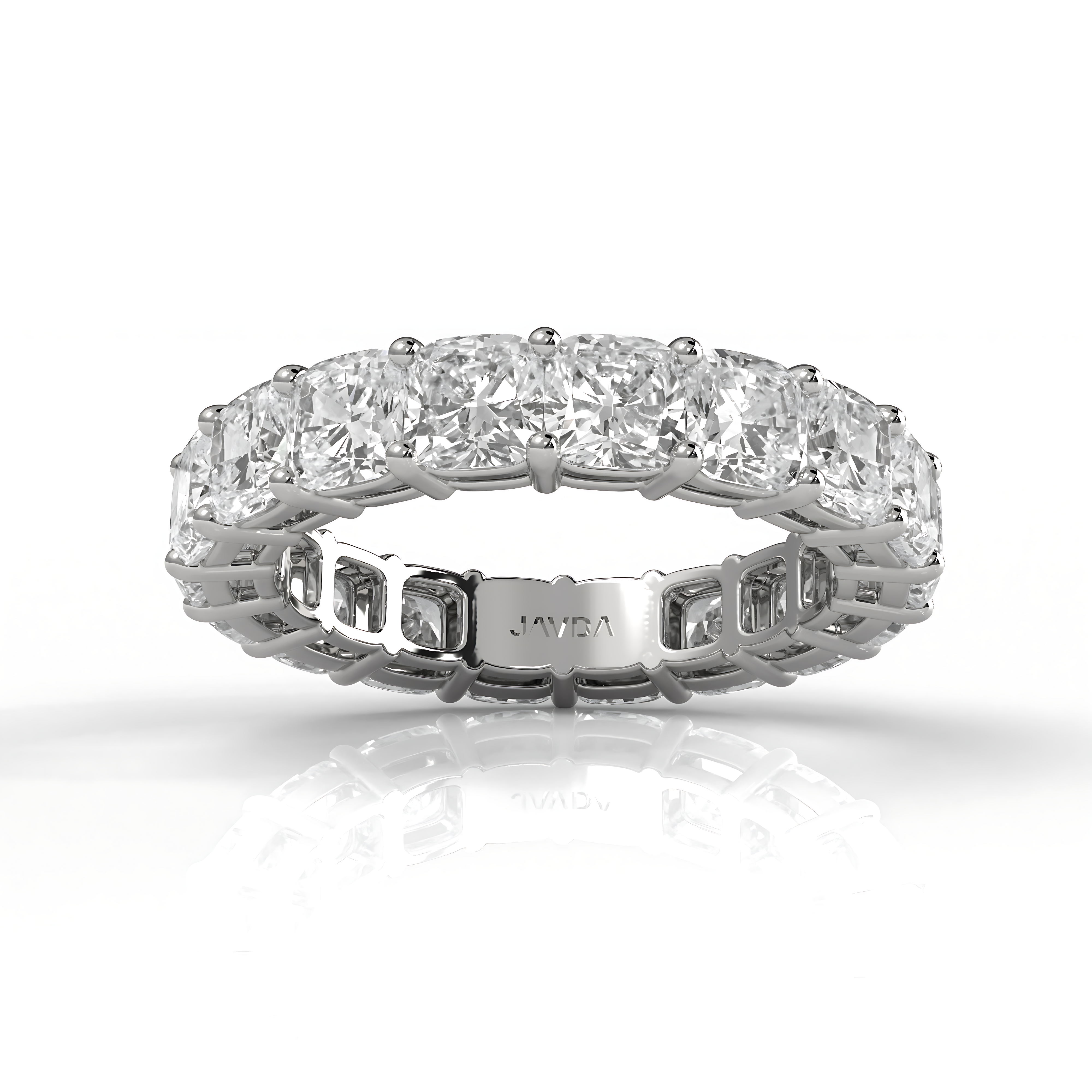 Shared Prong Cushion Lab Diamond Women's Eternity Wedding Band 4 mm 6.50ctw.