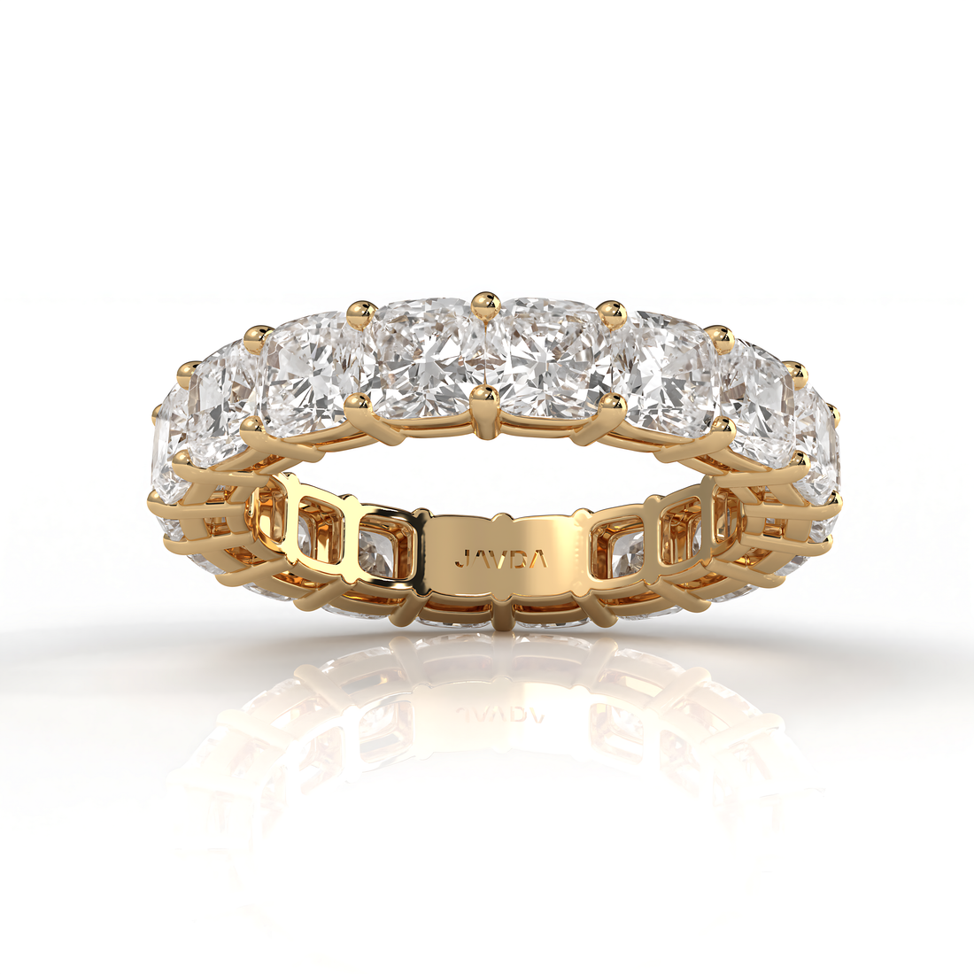Shared Prong Cushion Lab Diamond Women's Eternity Wedding Band 4 mm 6.50ctw.