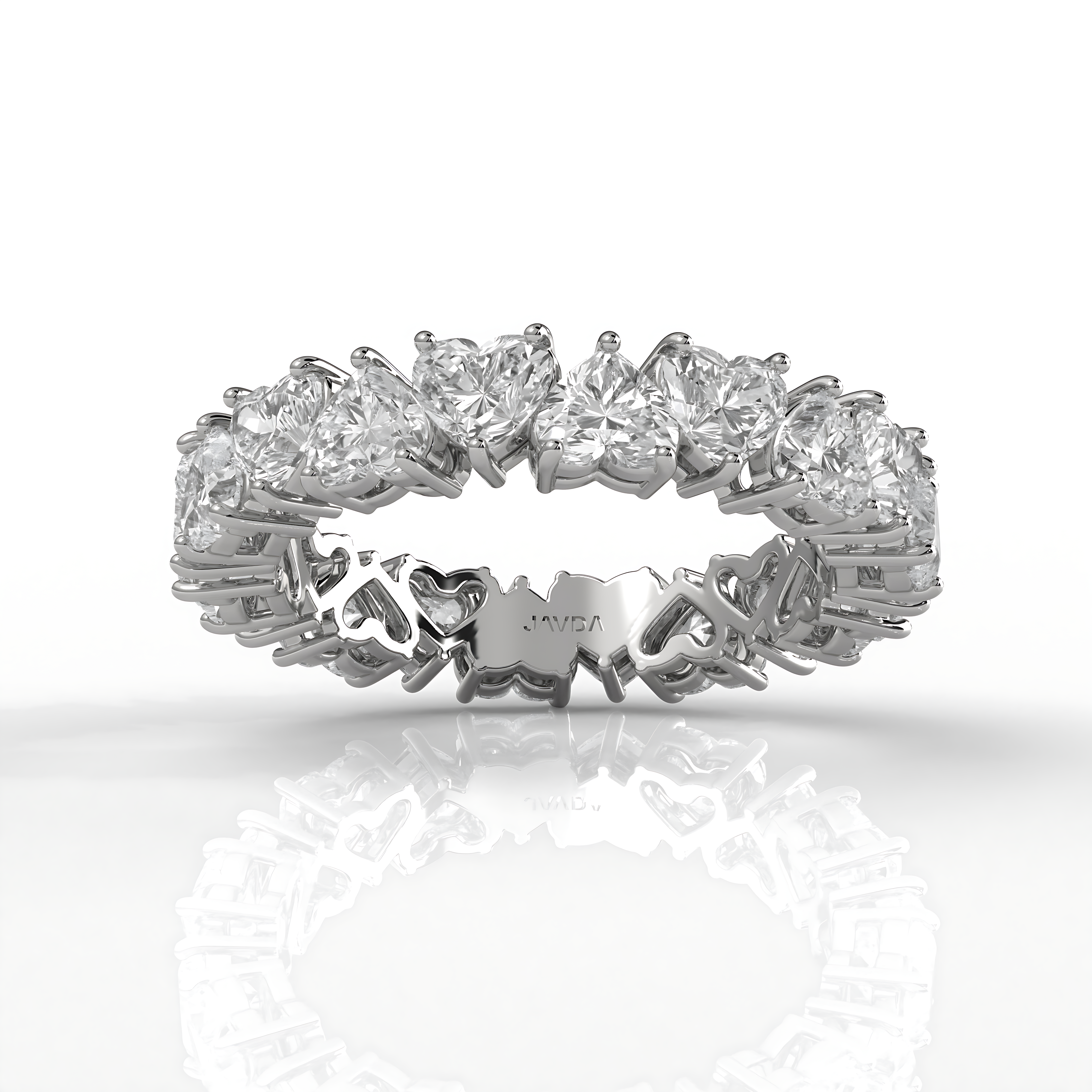 Heart Lab Diamond Eternity Shared Prong Women's Wedding Band 3.5 mm 3.8ctw.
