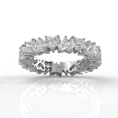 Heart Lab Diamond Eternity Shared Prong Women's Wedding Band 3.5 mm 3.8ctw.