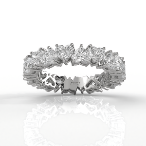Heart Lab Diamond Eternity Shared Prong Women's Wedding Band 3.5 mm 3.8ctw.