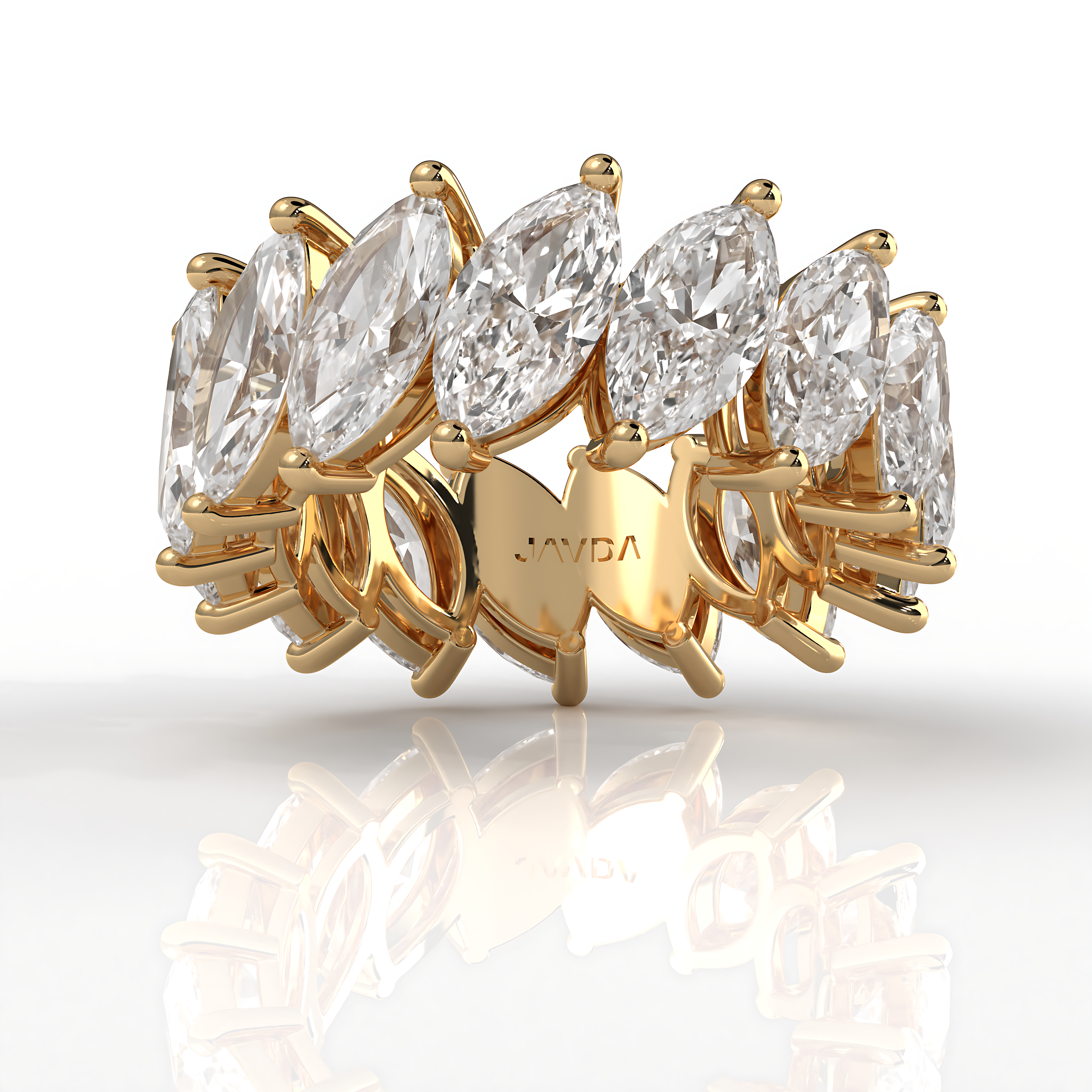 Shared Prong Women's Wedding Band Marquise Lab Diamond 9 mm 8.4ctw.