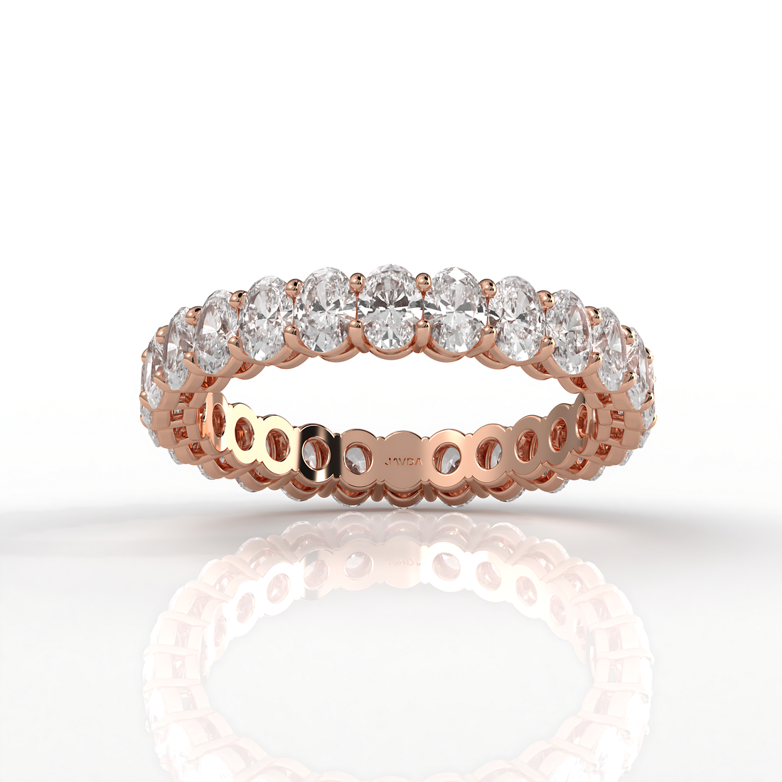 Oval Lab Diamond Women Shared Prong Wedding Band 3.5 mm 2.3ctw.