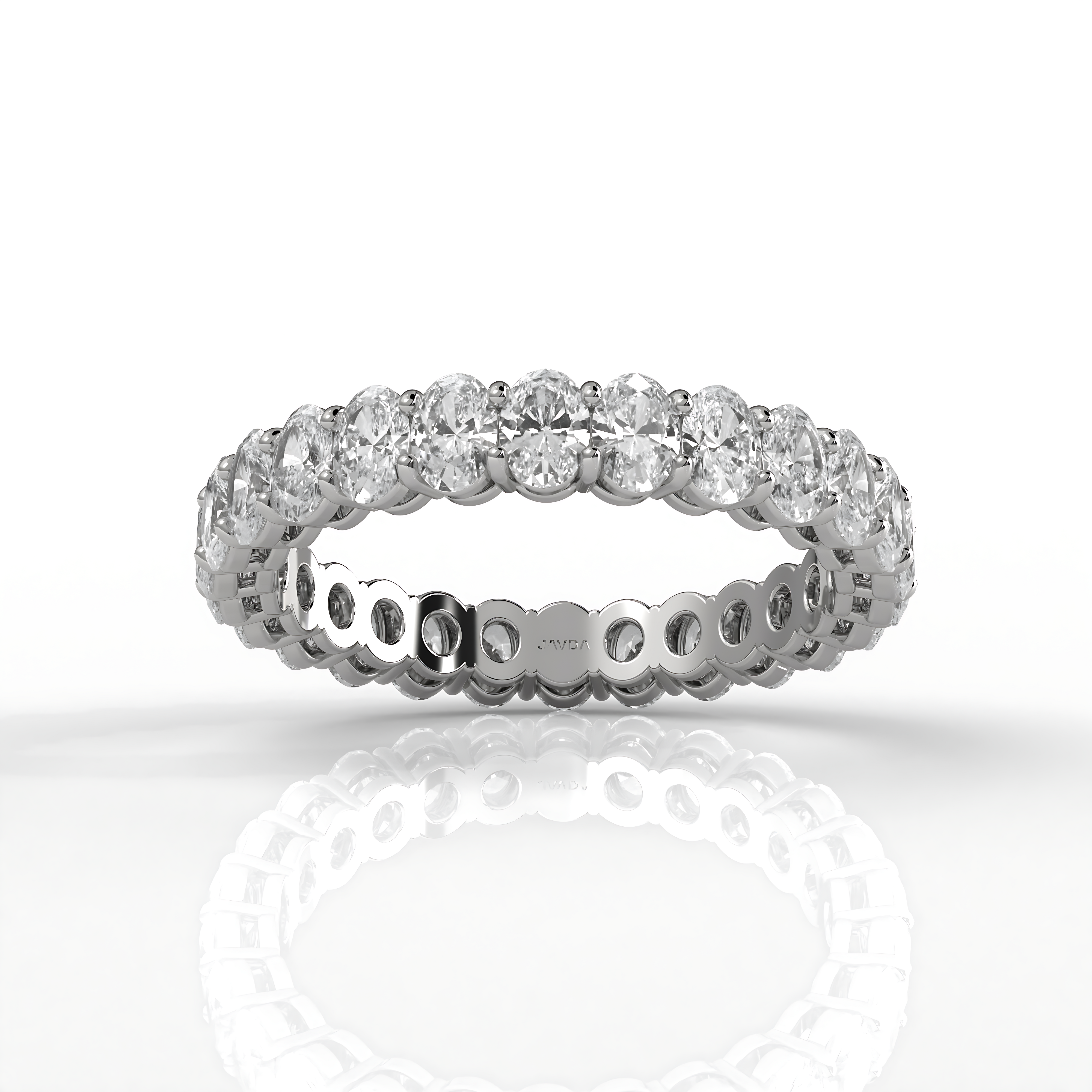 Oval Lab Diamond Women Shared Prong Wedding Band 3.5 mm 2.3ctw.