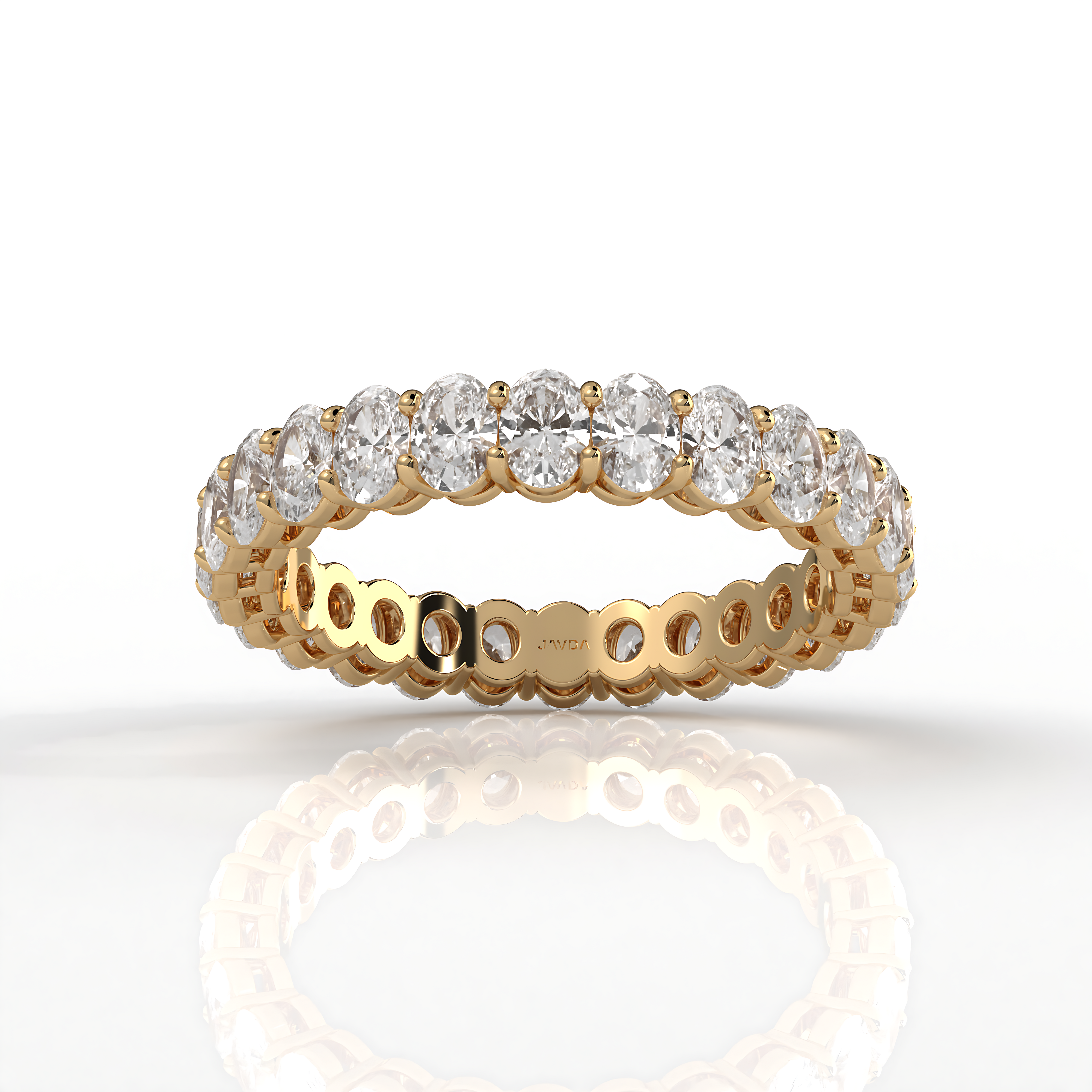 Oval Lab Diamond Women Shared Prong Wedding Band 3.5 mm 2.3ctw.