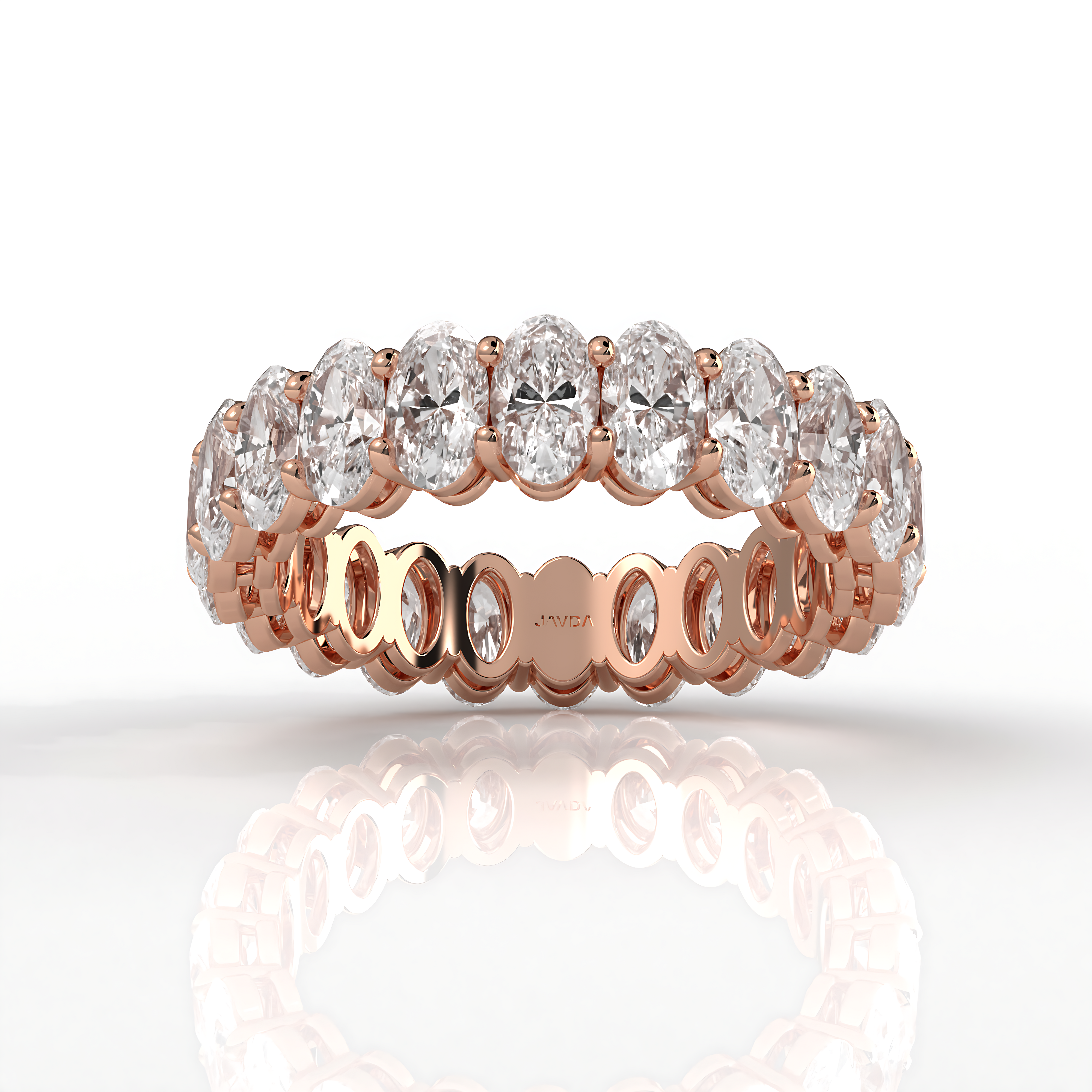 Lab Diamond Women's Shared Prong Oval Wedding Band 5 mm 4.2ctw.