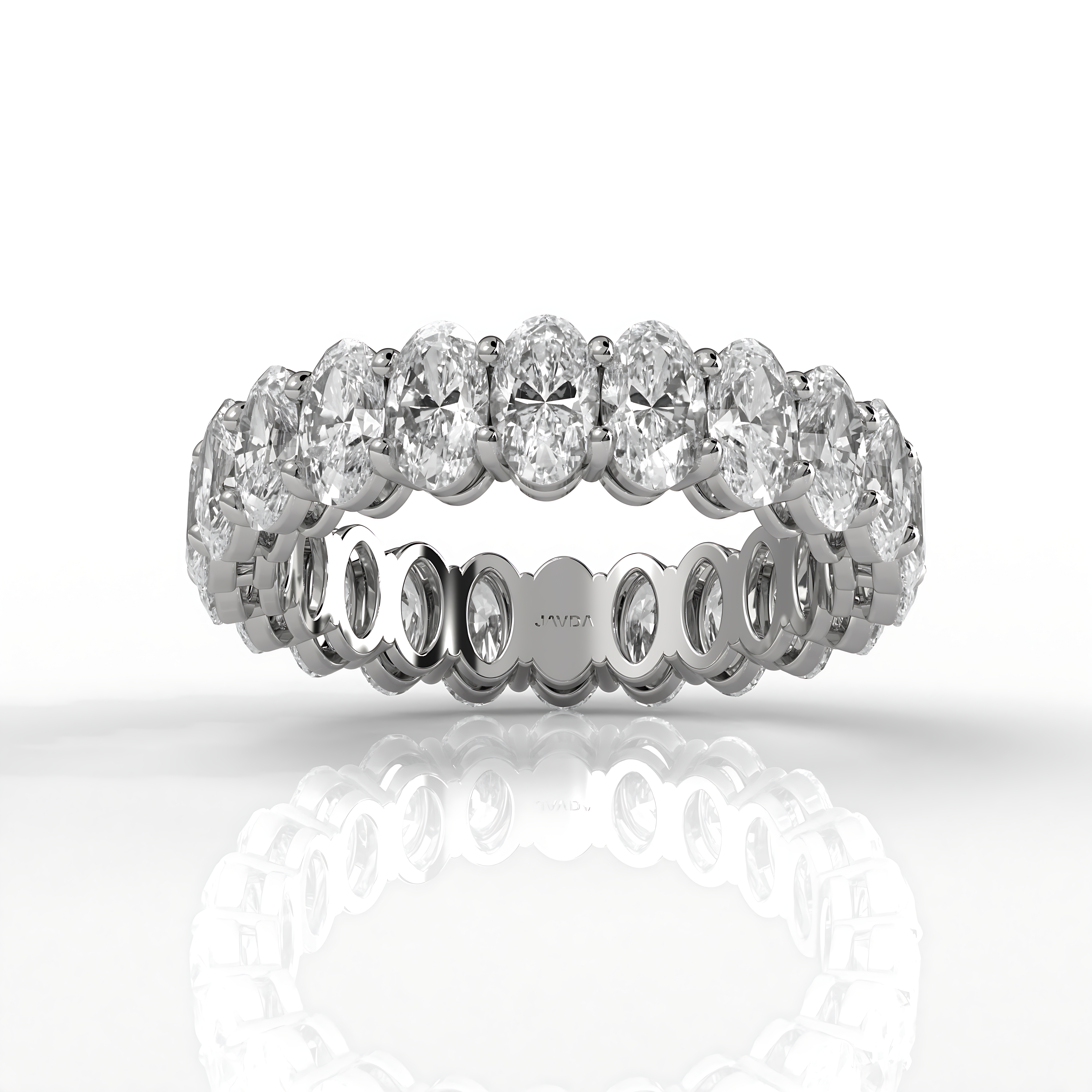 Lab Diamond Women's Shared Prong Oval Wedding Band 5 mm 4.2ctw.