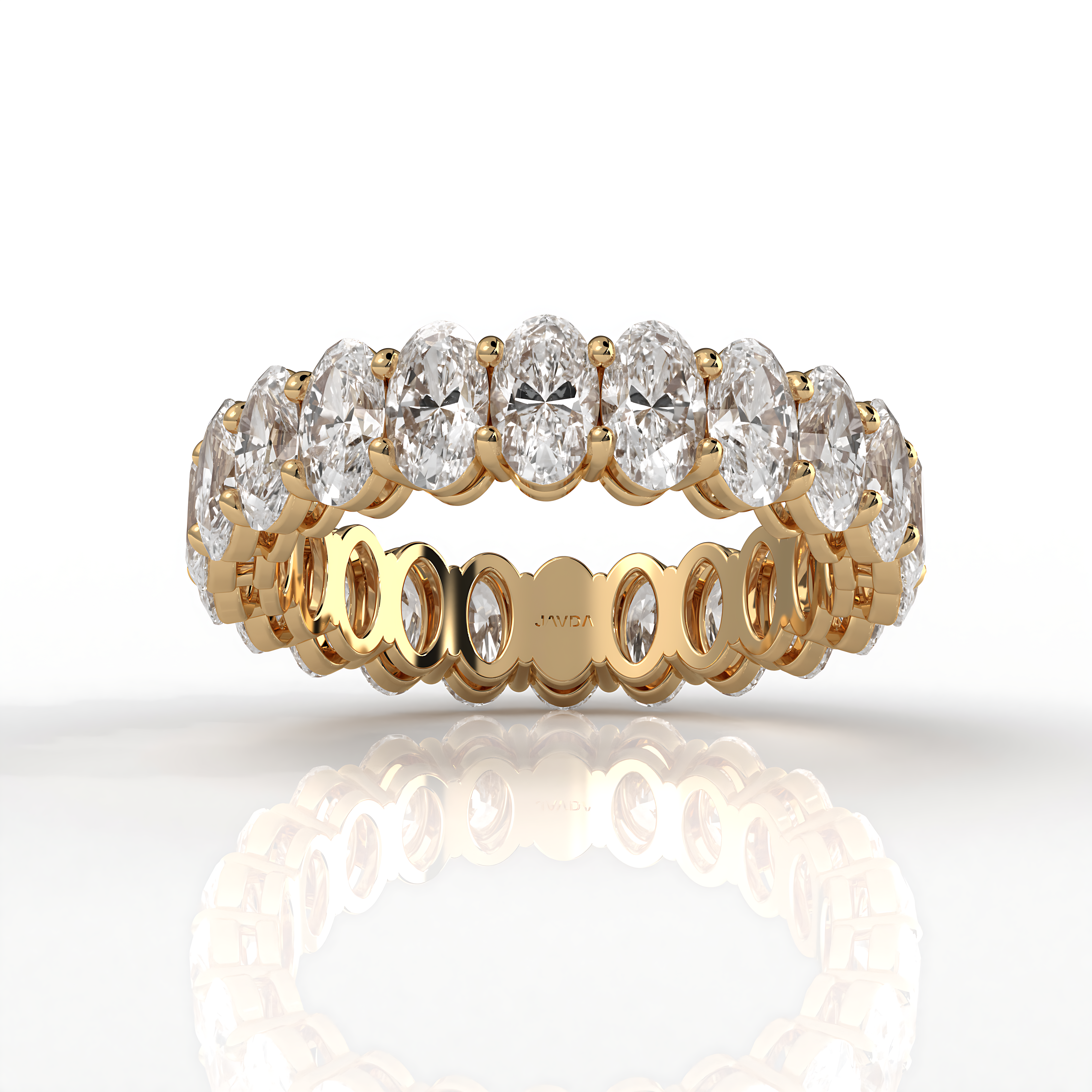 Lab Diamond Women's Shared Prong Oval Wedding Band 5 mm 4.2ctw.