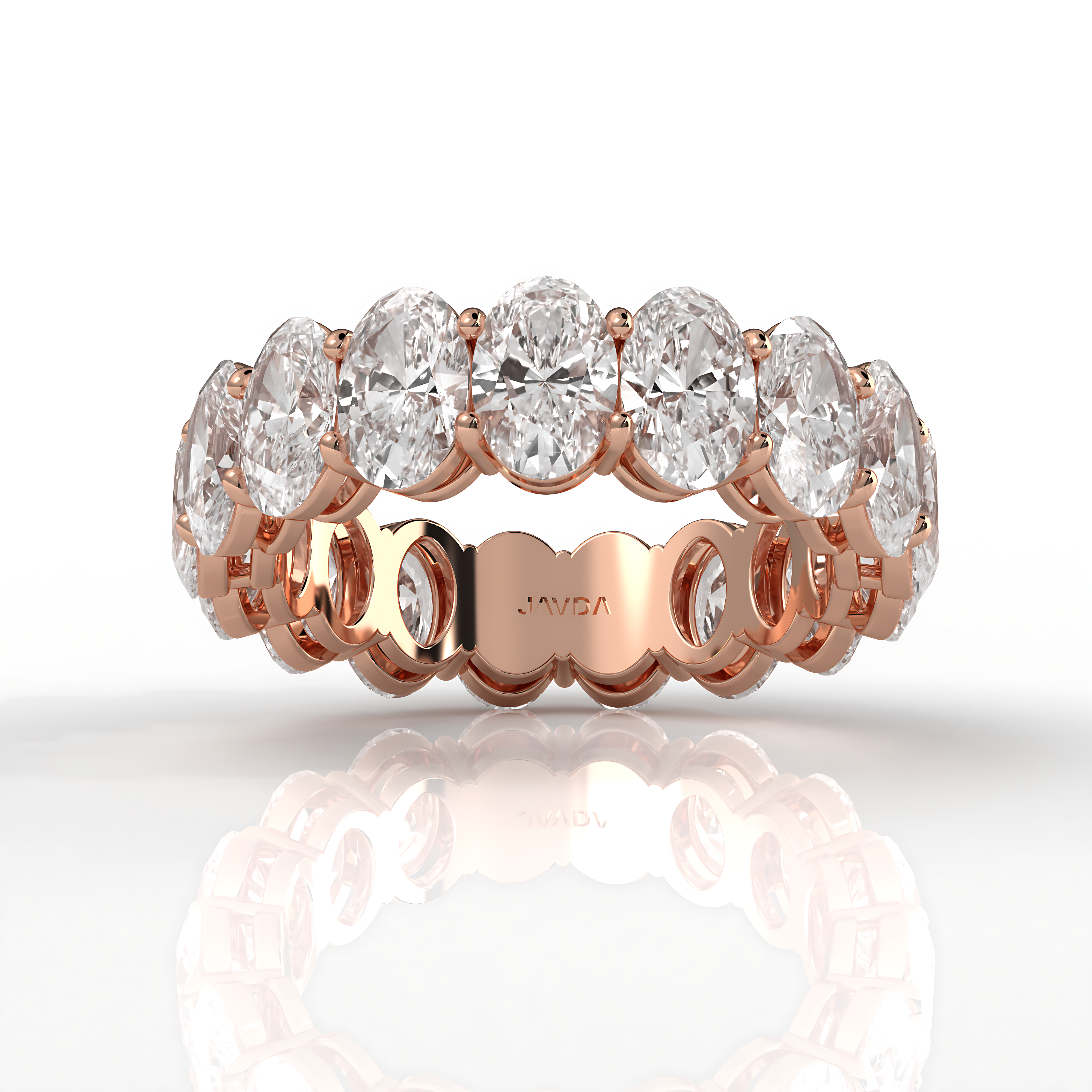 Oval Lab Diamond Eternity Shared Prong Wedding Band 6 mm 6.25ctw.