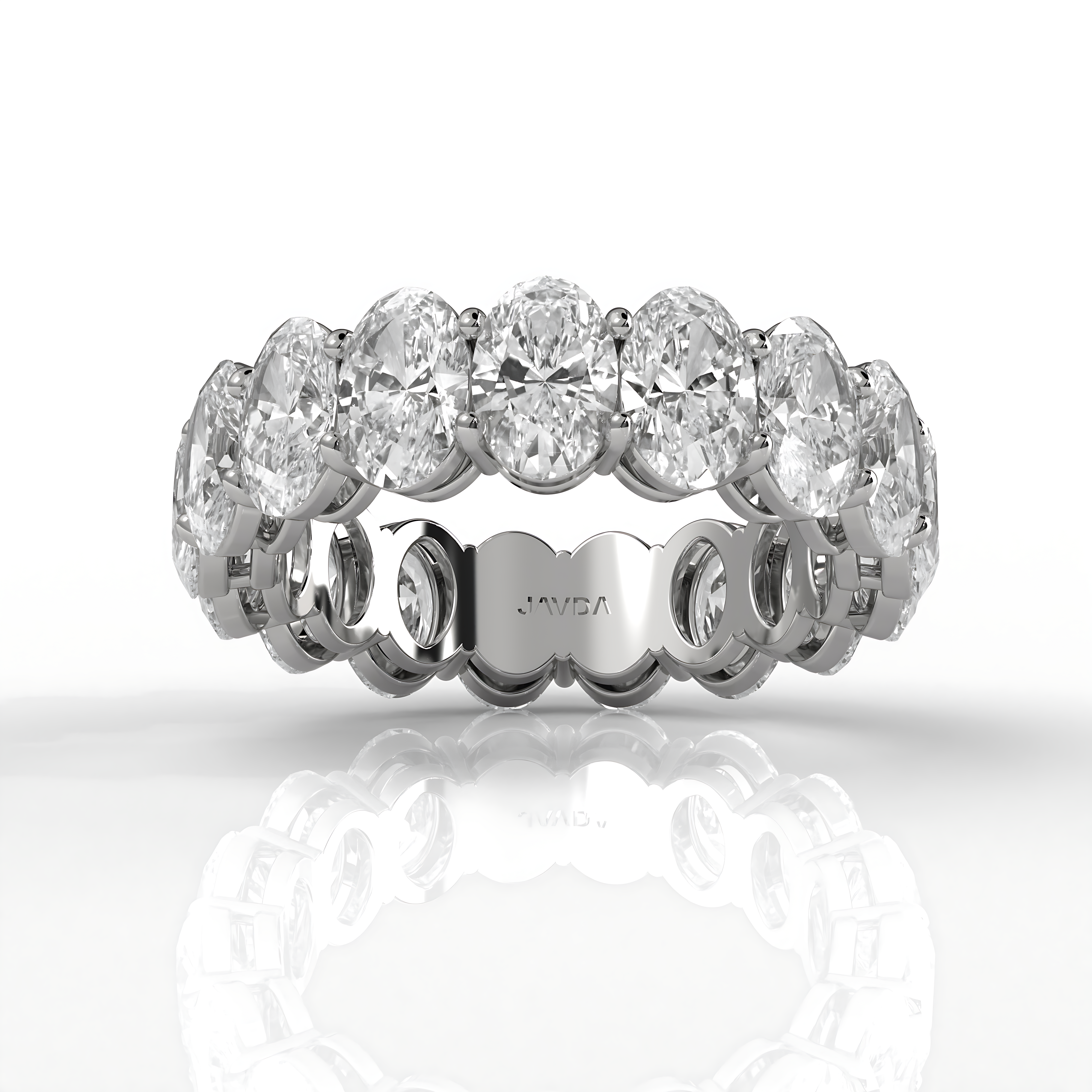 Oval Lab Diamond Eternity Shared Prong Wedding Band 6 mm 6.25ctw.