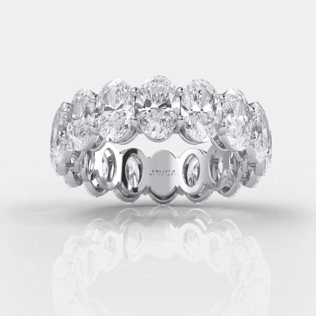 Oval Lab Grown Diamond Women's Eternity Shared Prong Wedding Band 5.95 Ctw.