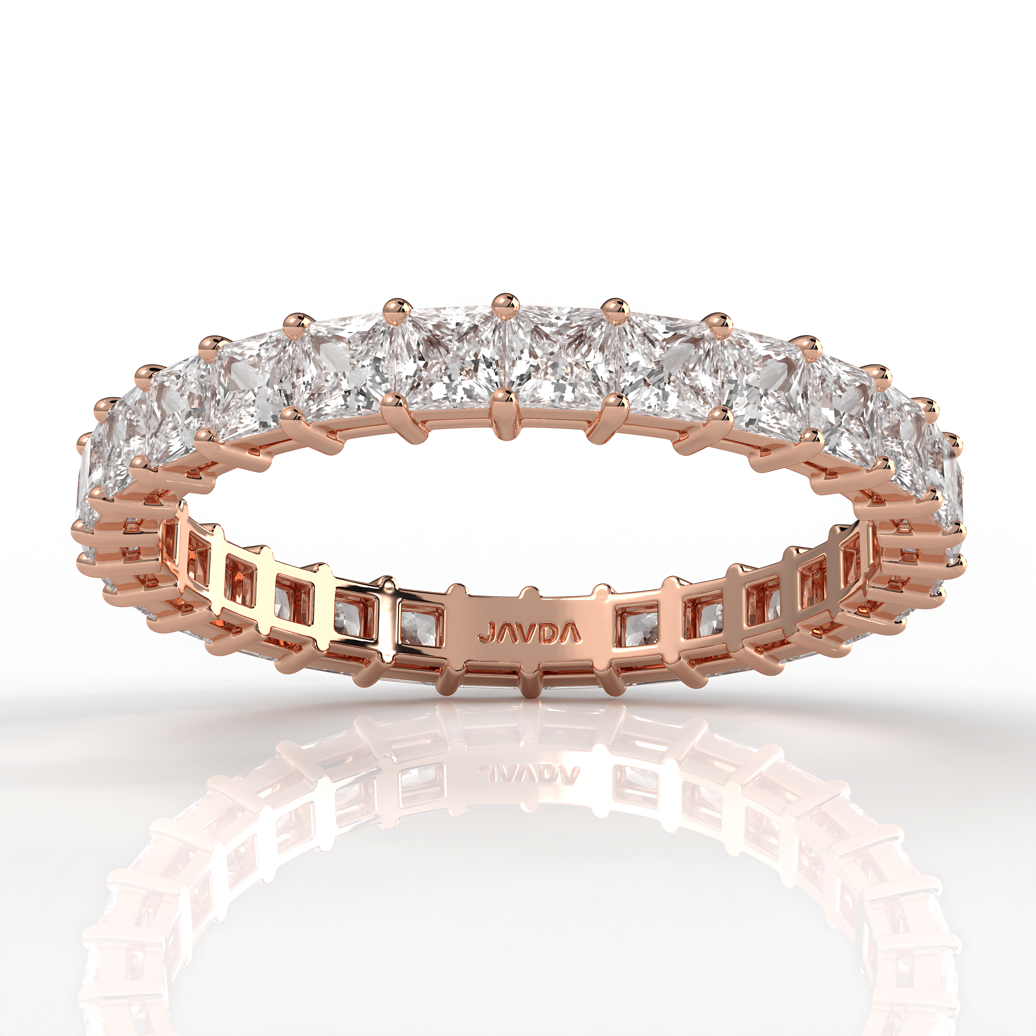 Princess Lab Diamond Shared Prong Women's Wedding Band 2.25 mm 1.85ctw.