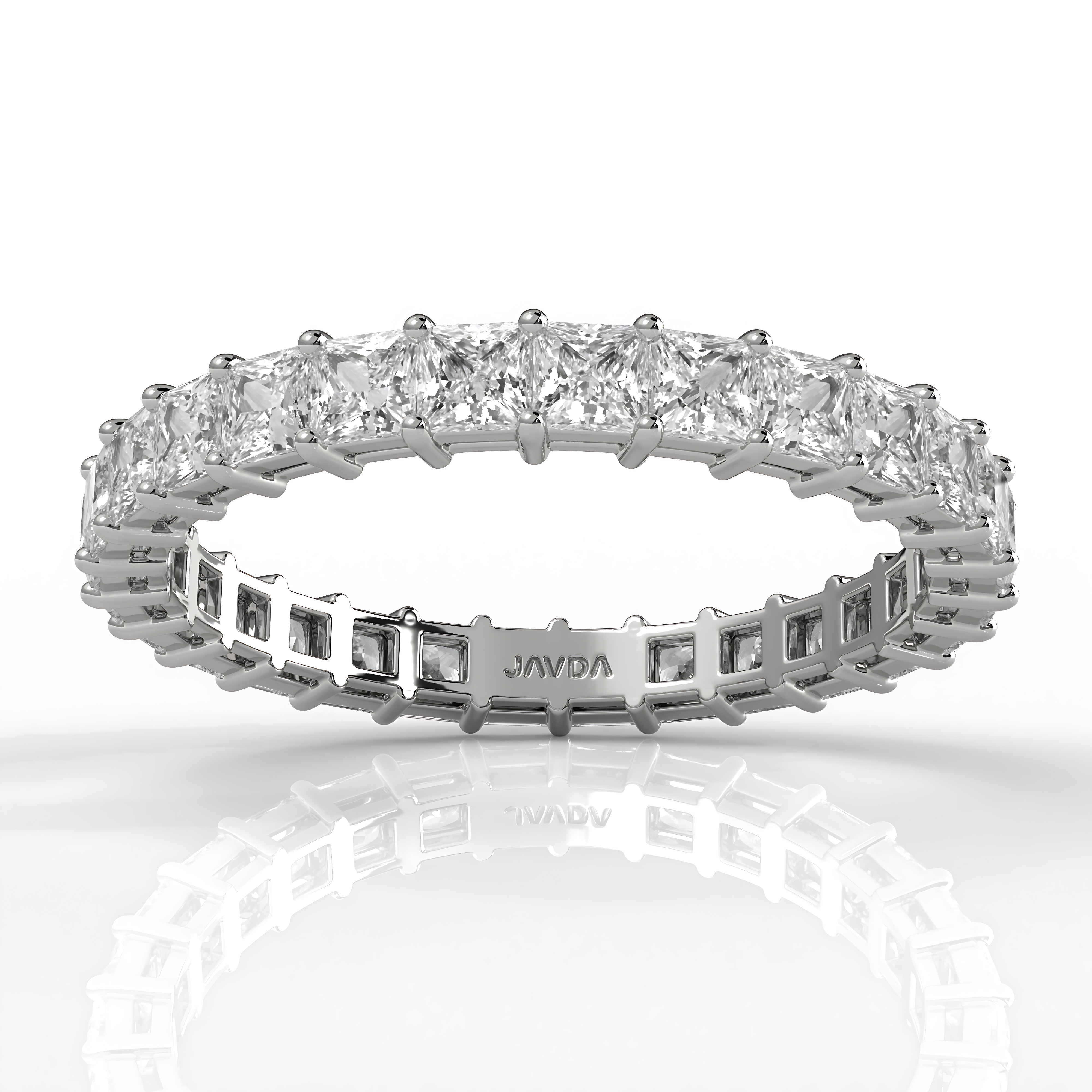 Princess Lab Diamond Shared Prong Women's Wedding Band 2.25 mm 1.85ctw.