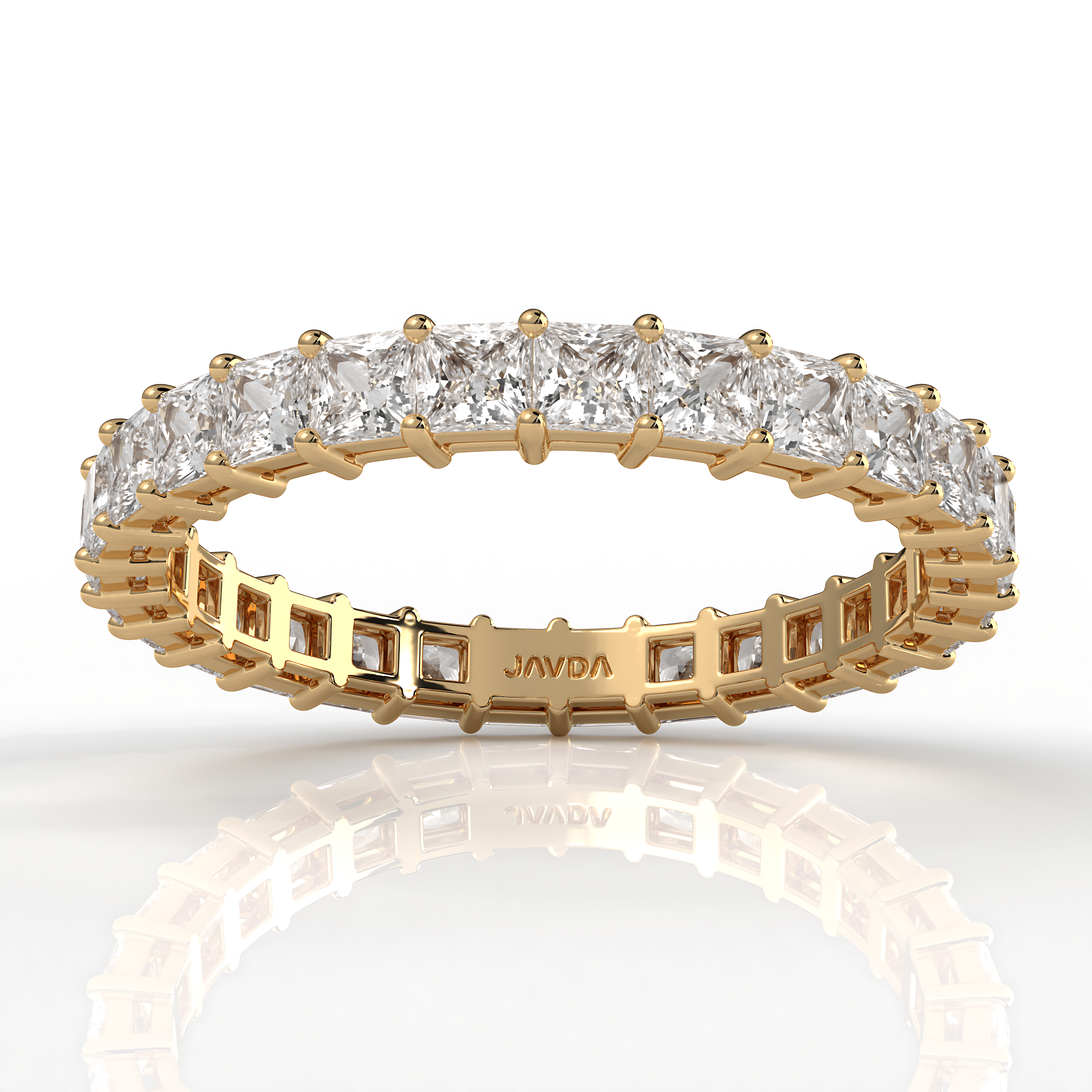 Princess Lab Diamond Shared Prong Women's Wedding Band 2.25 mm 1.85ctw.