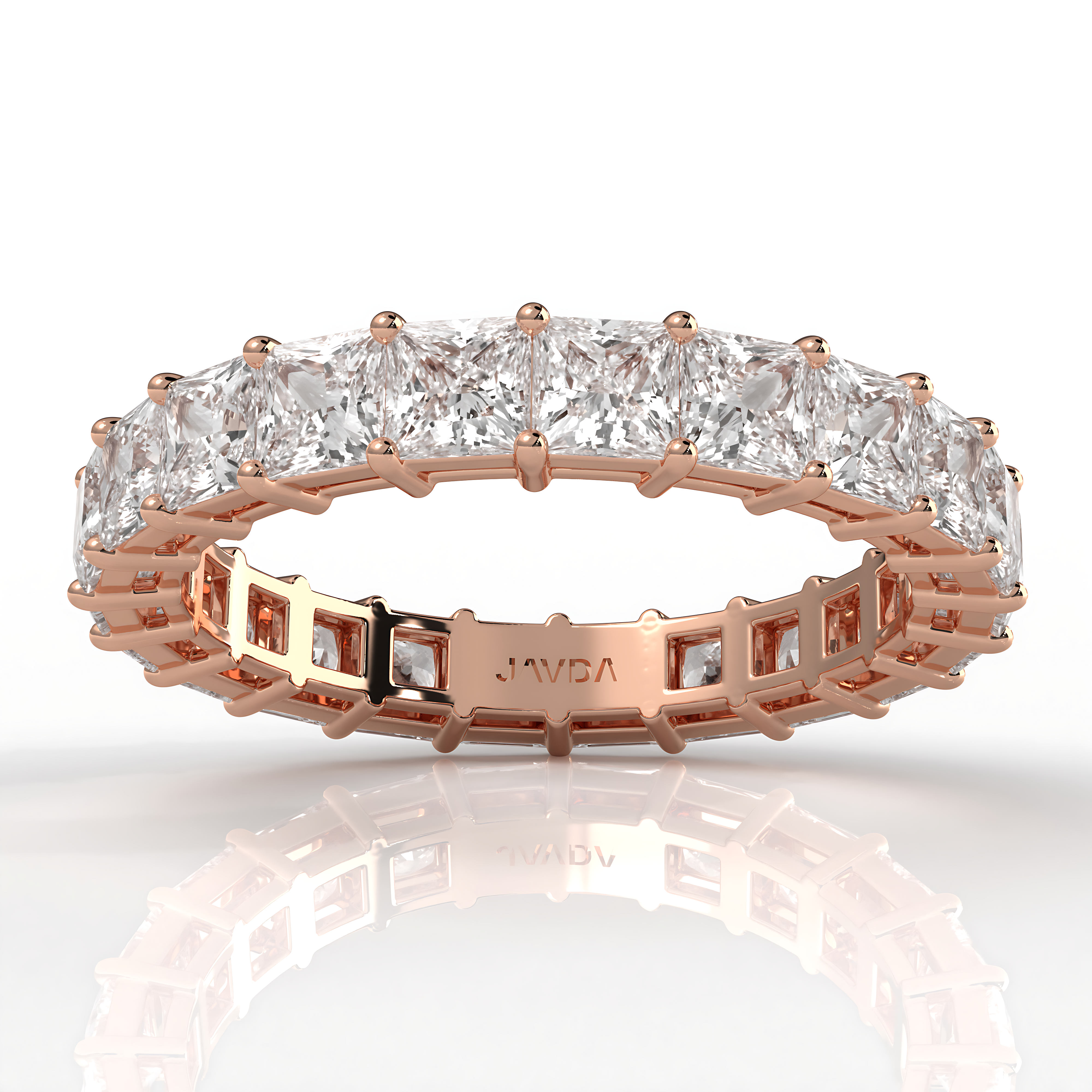 Princess Lab Diamond Shared Prong Women's Wedding Band 3 mm 3.4ctw.