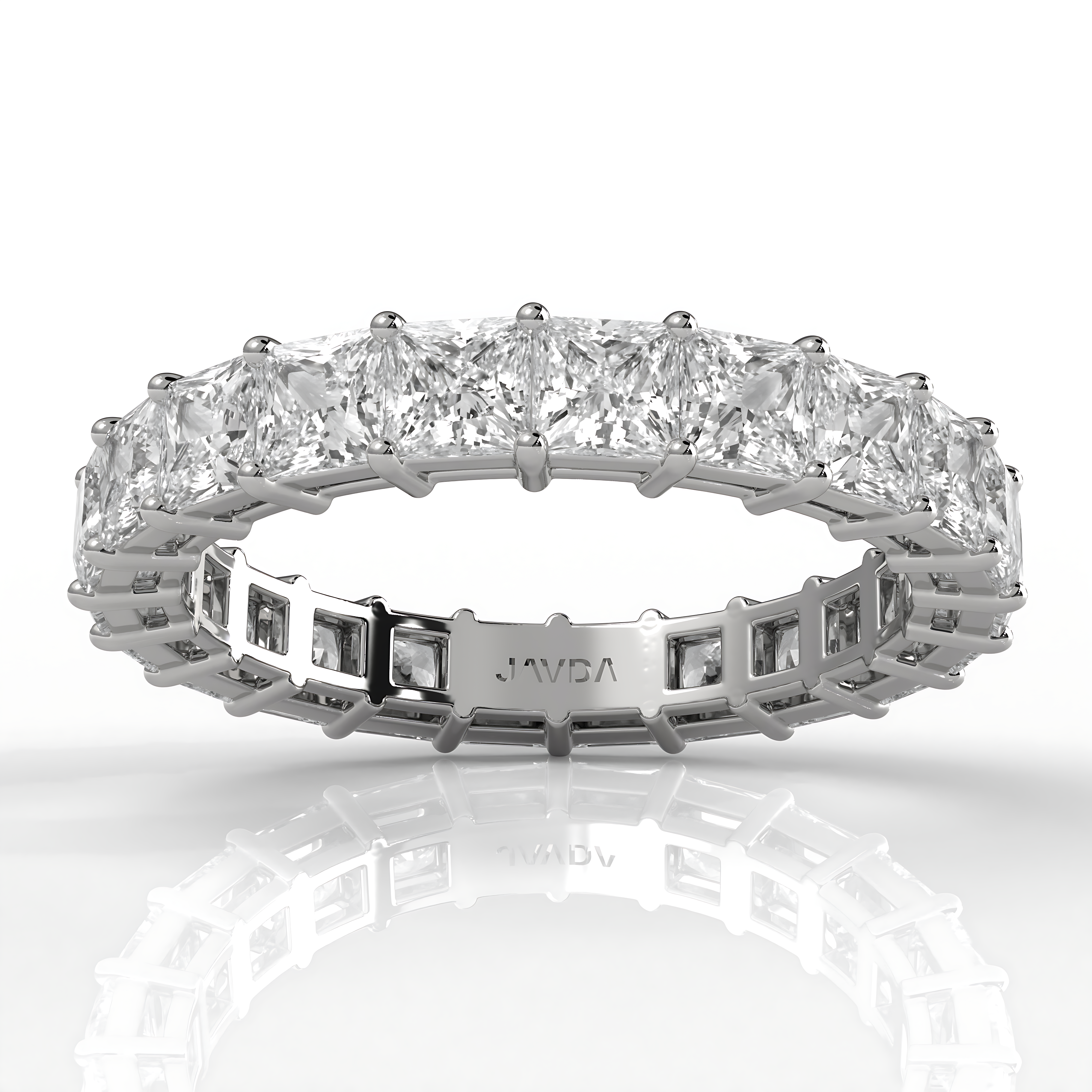 Princess Lab Diamond Shared Prong Women's Wedding Band 3 mm 3.4ctw.