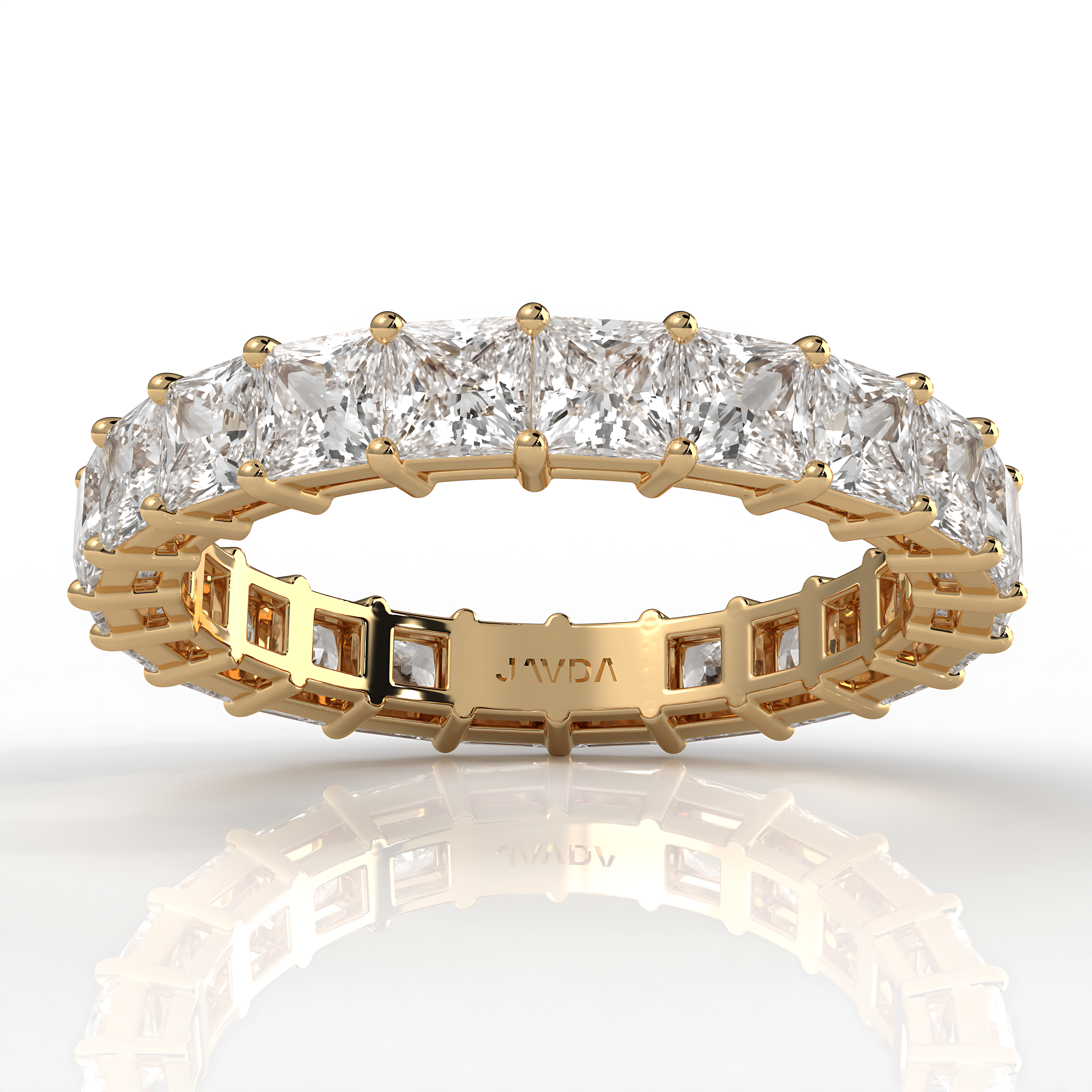 Princess Lab Diamond Shared Prong Women's Wedding Band 3 mm 3.4ctw.