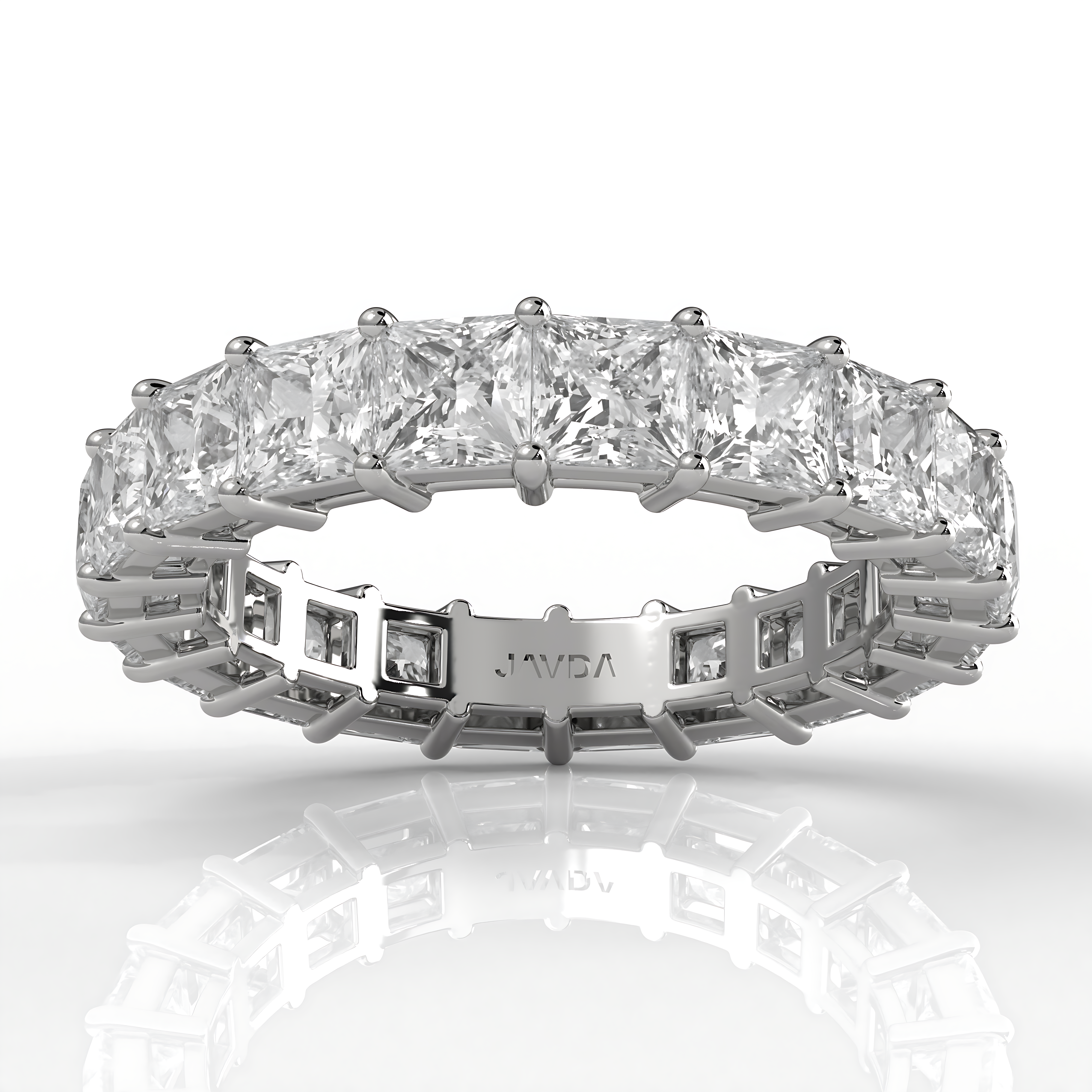 Shared Prong Women's Wedding Band Princess Cut Lab Diamond 3.5 mm 4.95ctw.