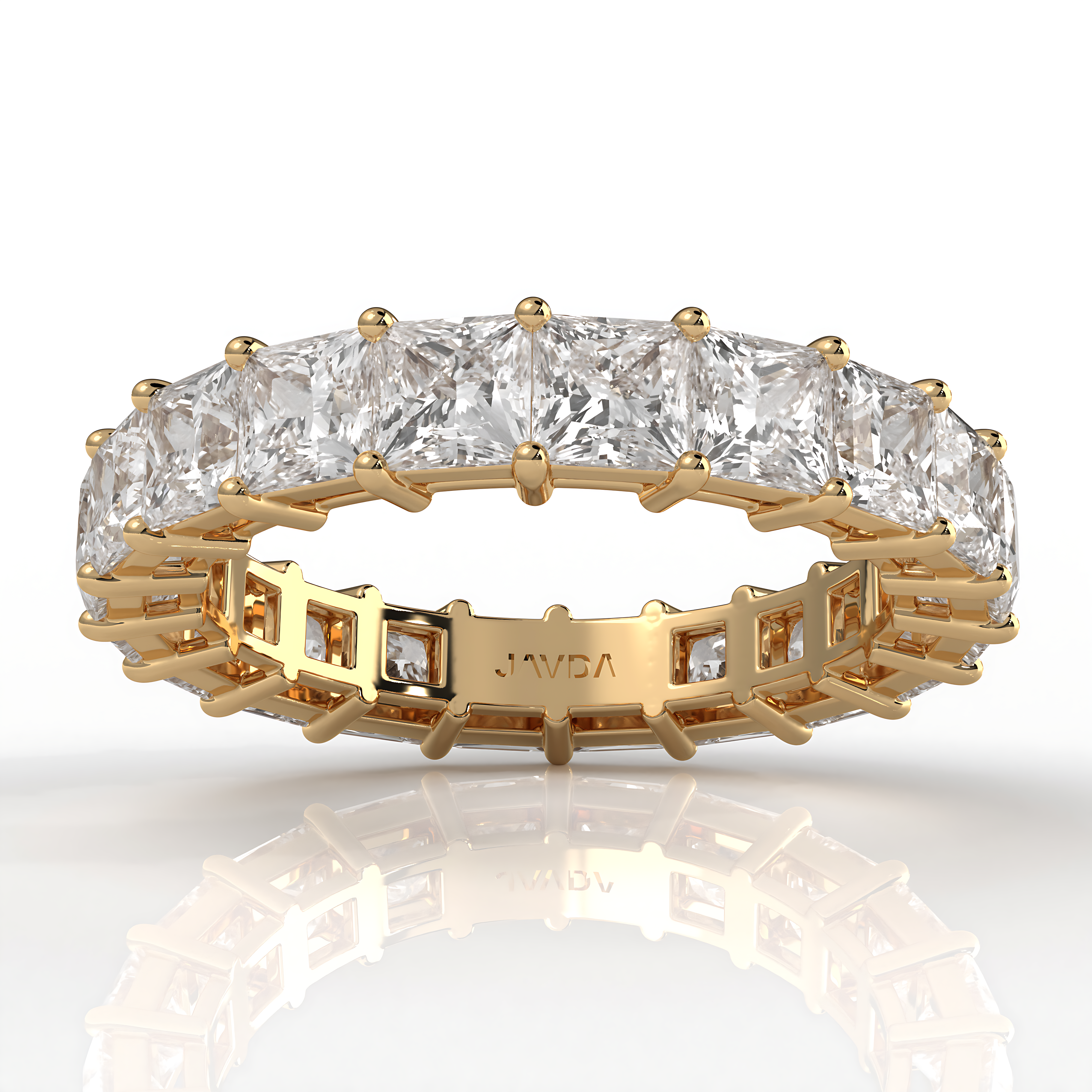 Shared Prong Women's Wedding Band Princess Cut Lab Diamond 3.5 mm 4.95ctw.