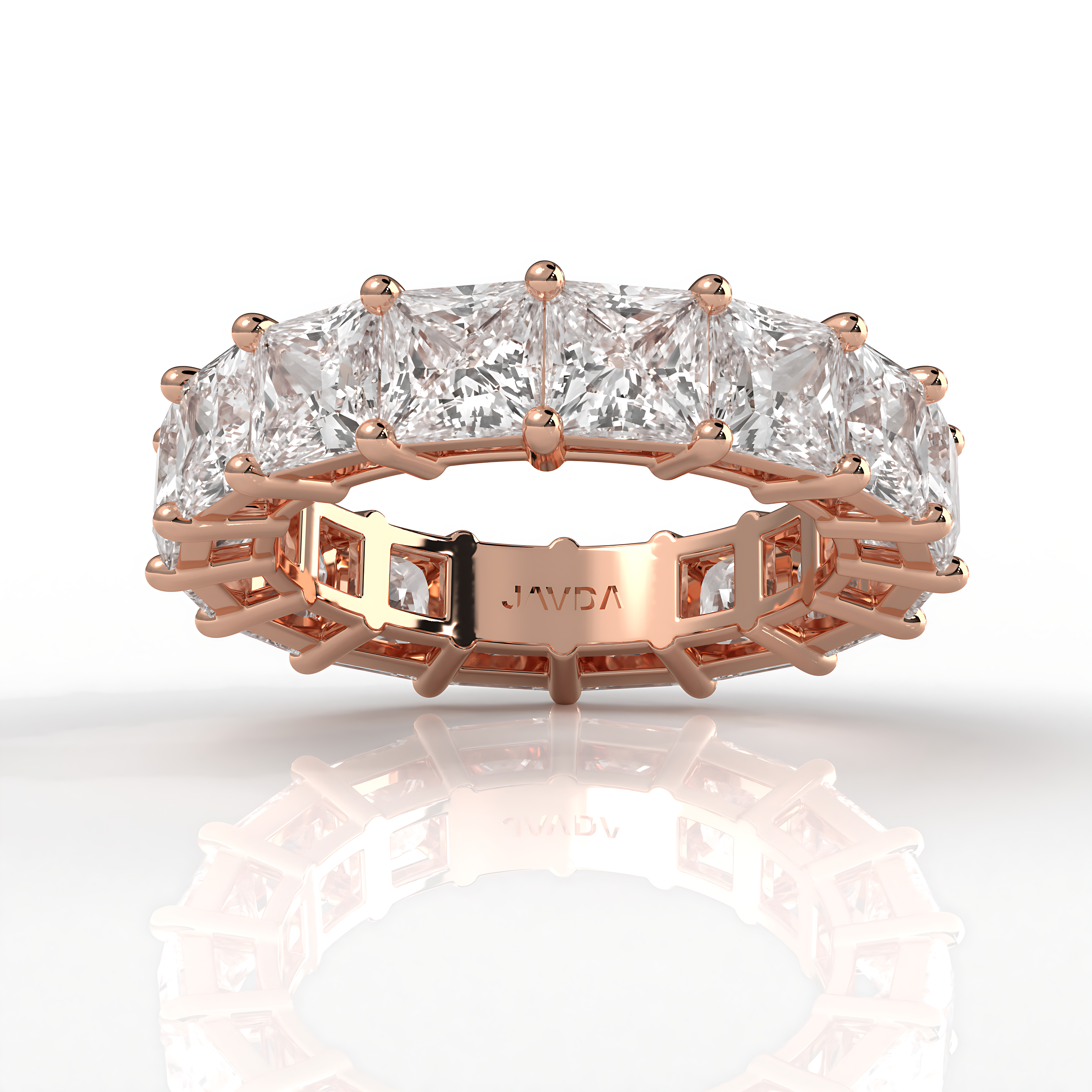 Lab Diamond Women's Shared Prong Princess Wedding Band 4.5 mm 8.8ctw.