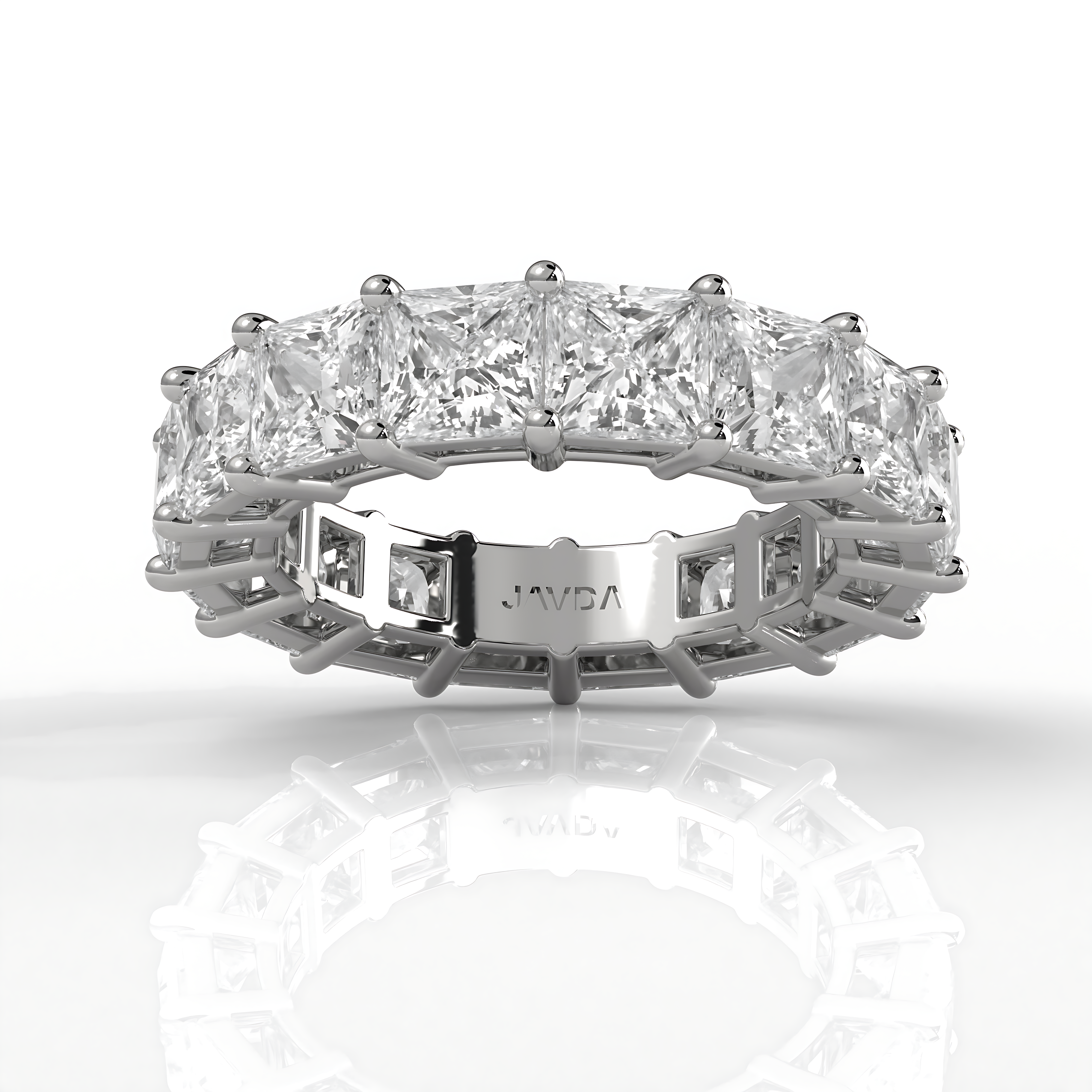 Lab Diamond Women's Shared Prong Princess Wedding Band 4.5 mm 8.8ctw.