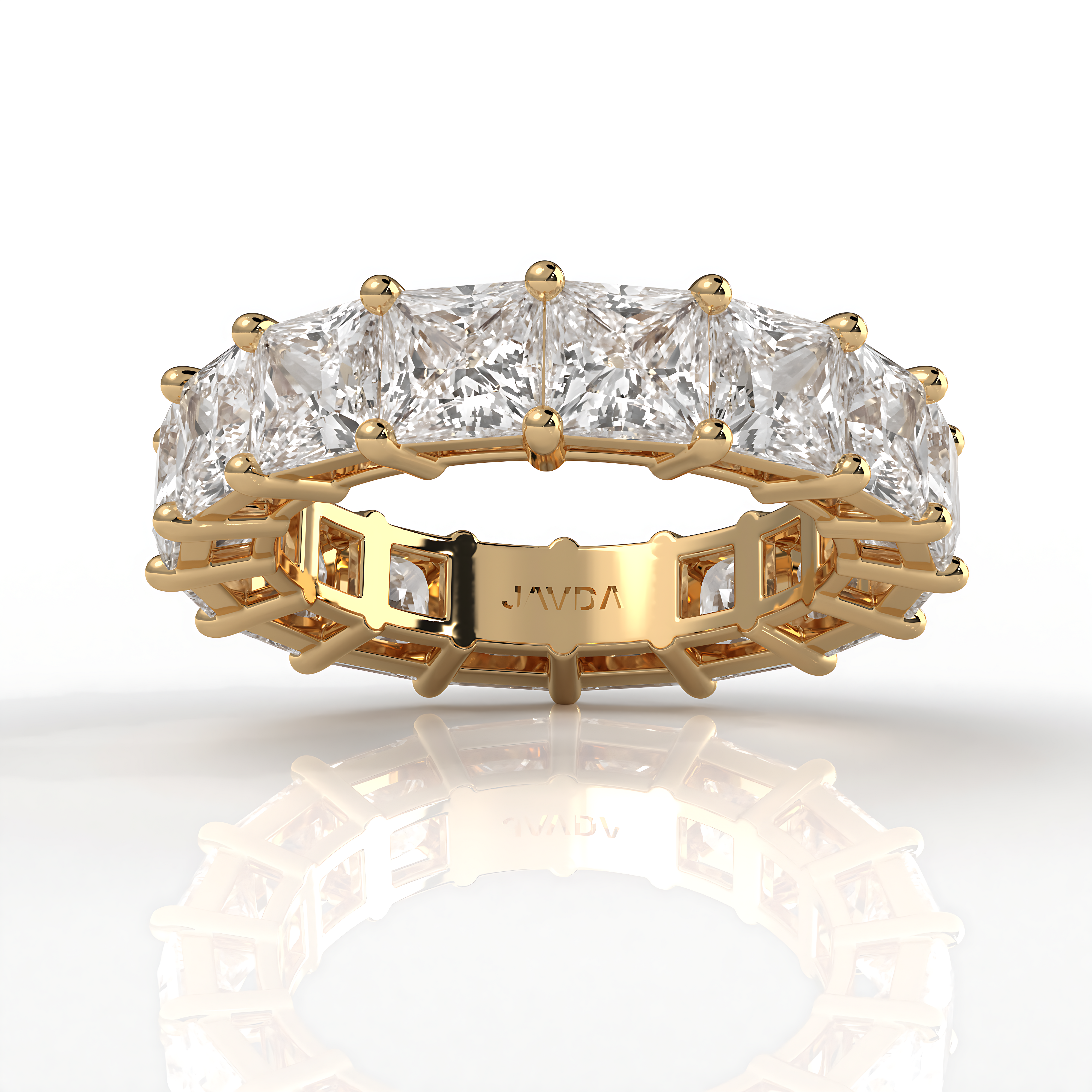 Lab Diamond Women's Shared Prong Princess Wedding Band 4.5 mm 8.8ctw.