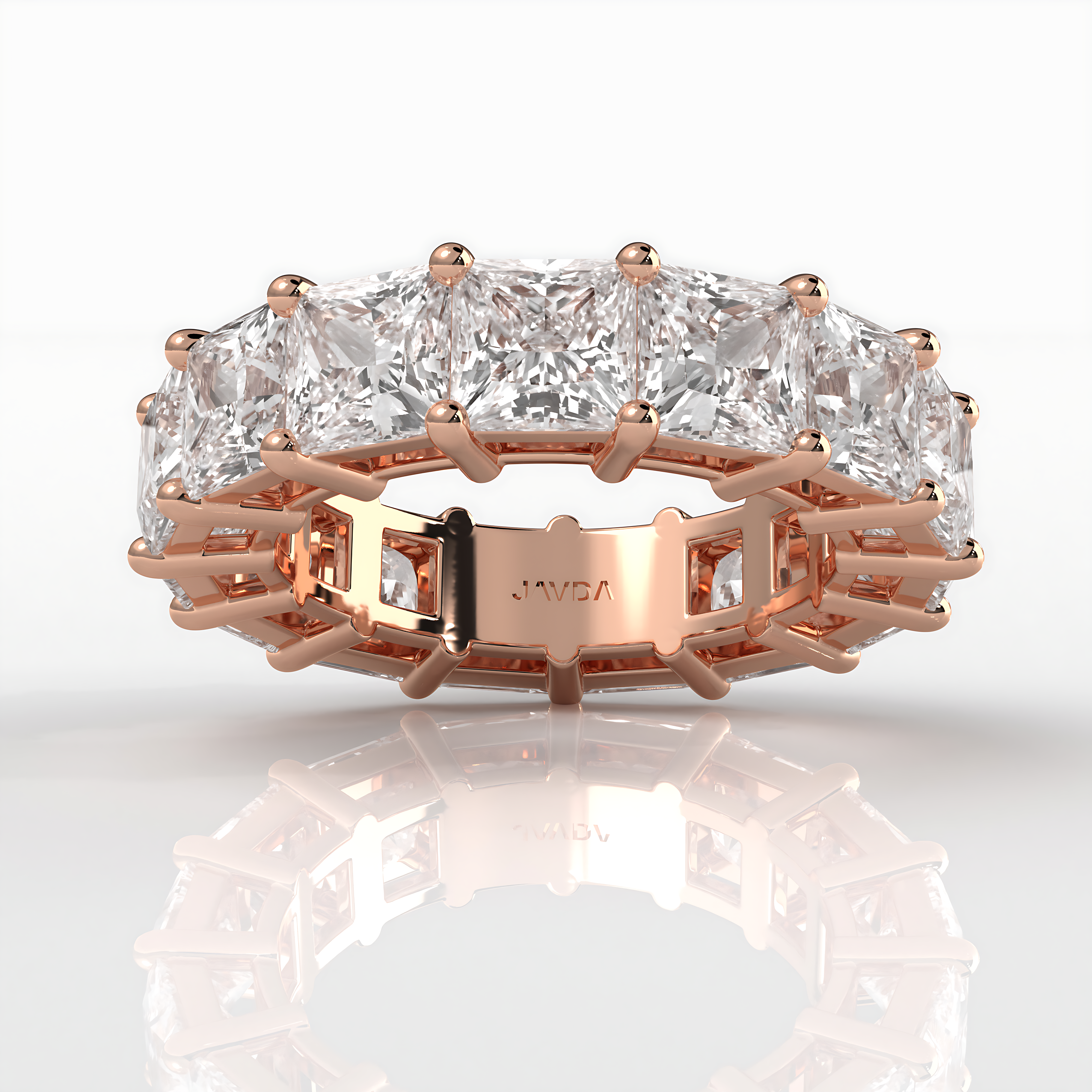 Shared Prong Women's Princess Lab Diamond Eternity Wedding Band 5 mm 11.25ctw.