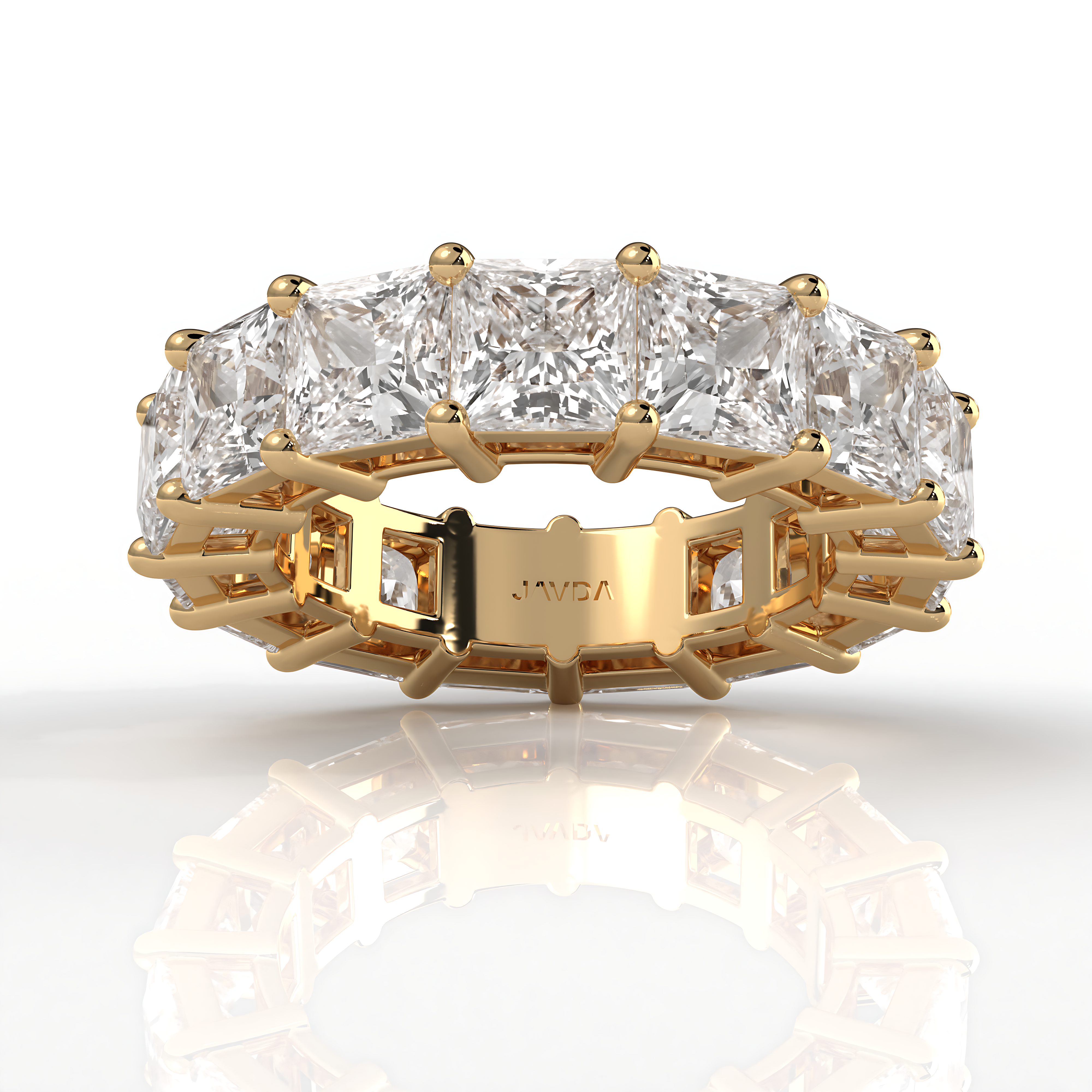 Shared Prong Women's Princess Lab Diamond Eternity Wedding Band 5 mm 11.25ctw.