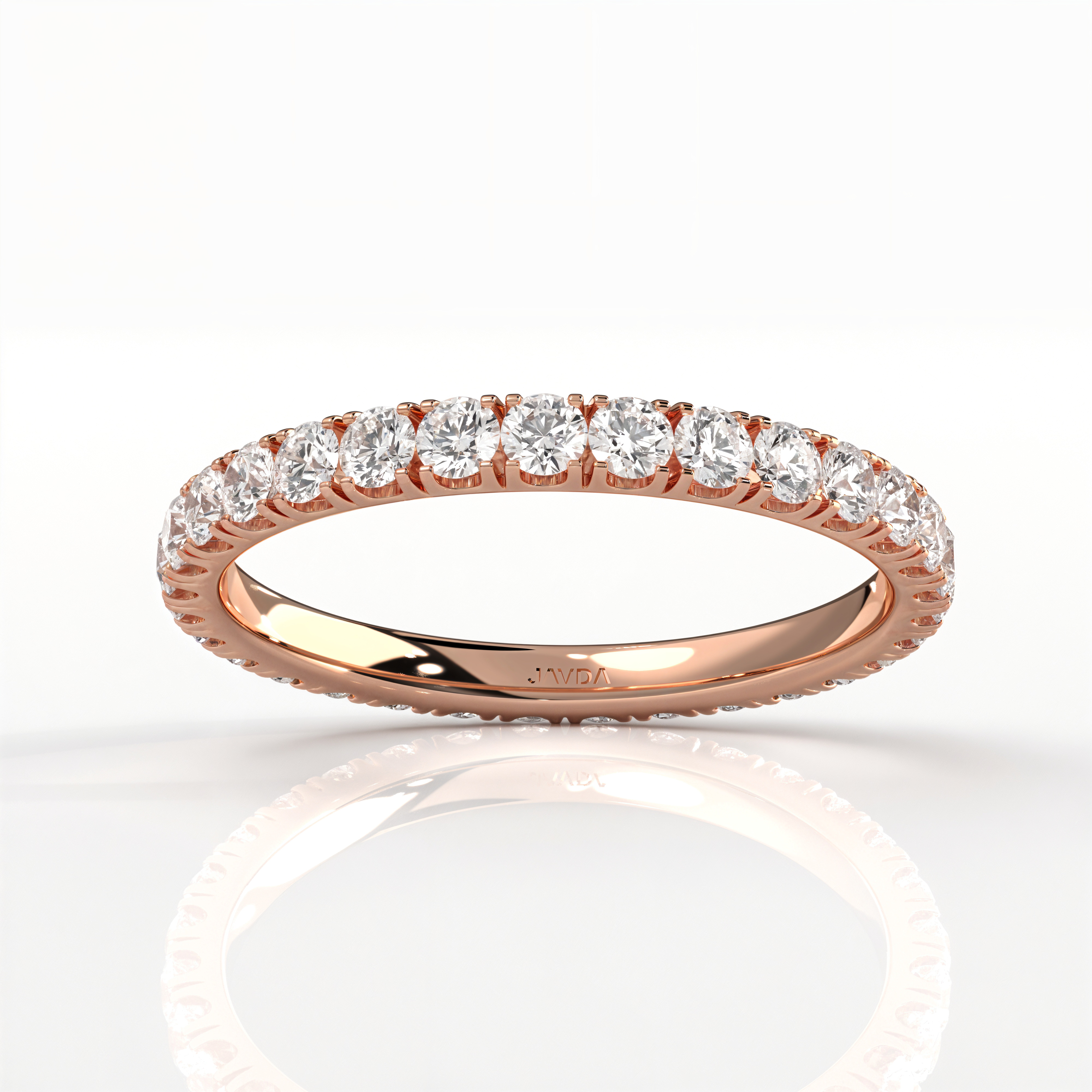 U Cut Prong Basket Set Round Lab Diamond Women's Wedding Band 2 mm 1ctw.