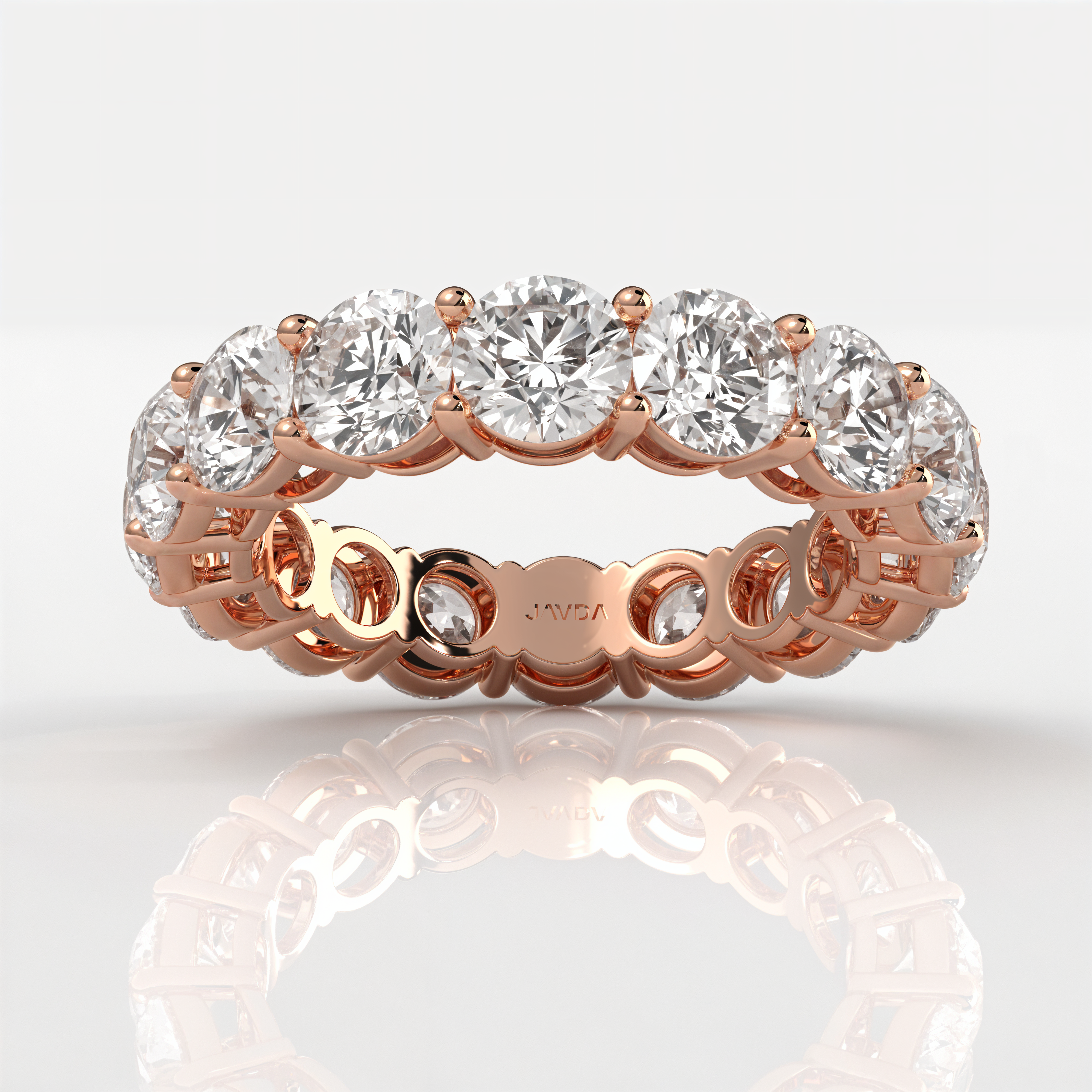 Round Lab Diamond U Cut Prong Set Women's Wedding Band 4.5 mm 4.90ctw.