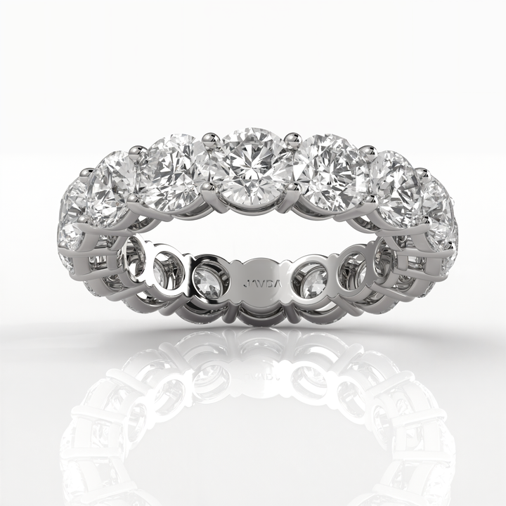 Round Lab Diamond U Cut Prong Set Women's Wedding Band 4.5 mm 4.90ctw.