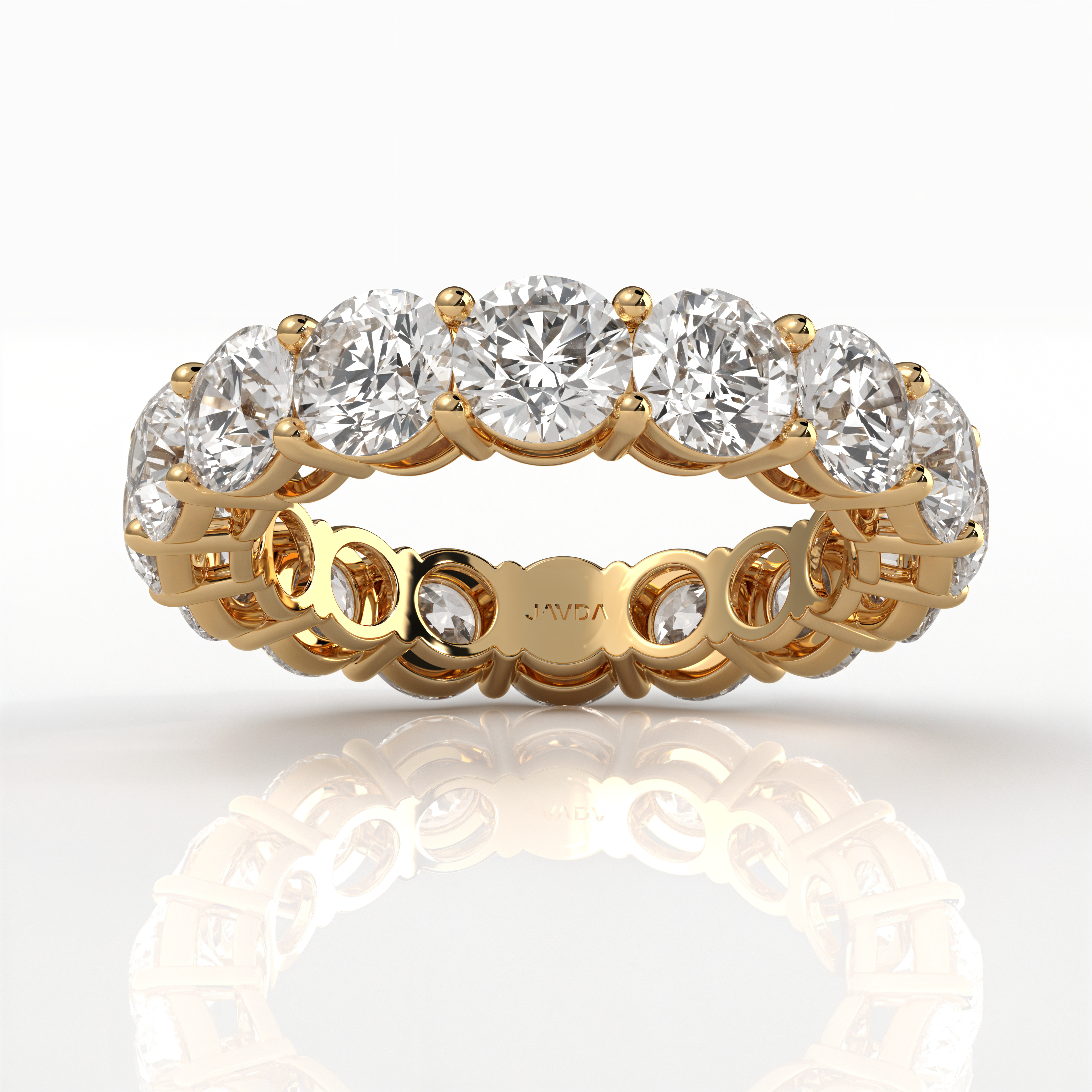 Round Lab Diamond U Cut Prong Set Women's Wedding Band 4.5 mm 4.90ctw.