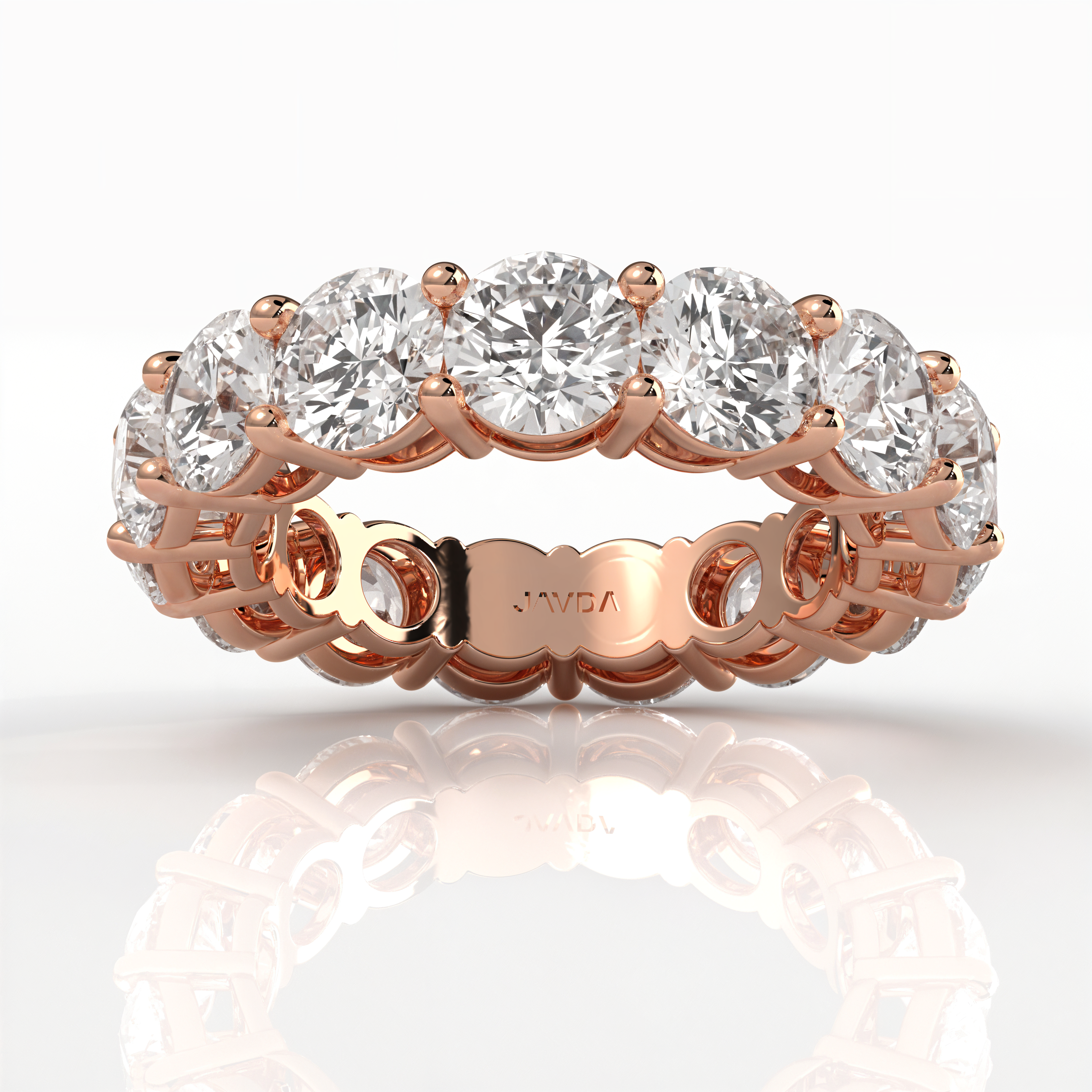 Round Lab Diamond Prong Set Women's Eternity Wedding Band 5 mm 6.25ctw.