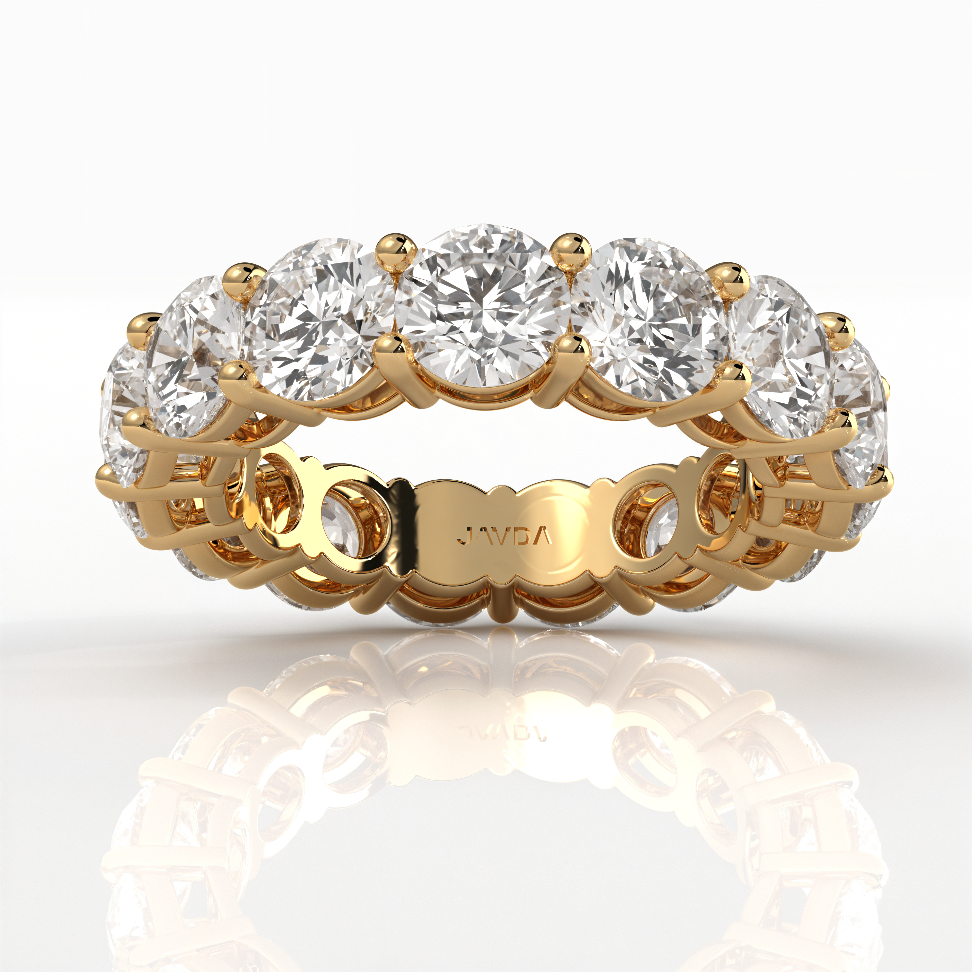 Round Lab Diamond Prong Set Women's Eternity Wedding Band 5 mm 6.25ctw.