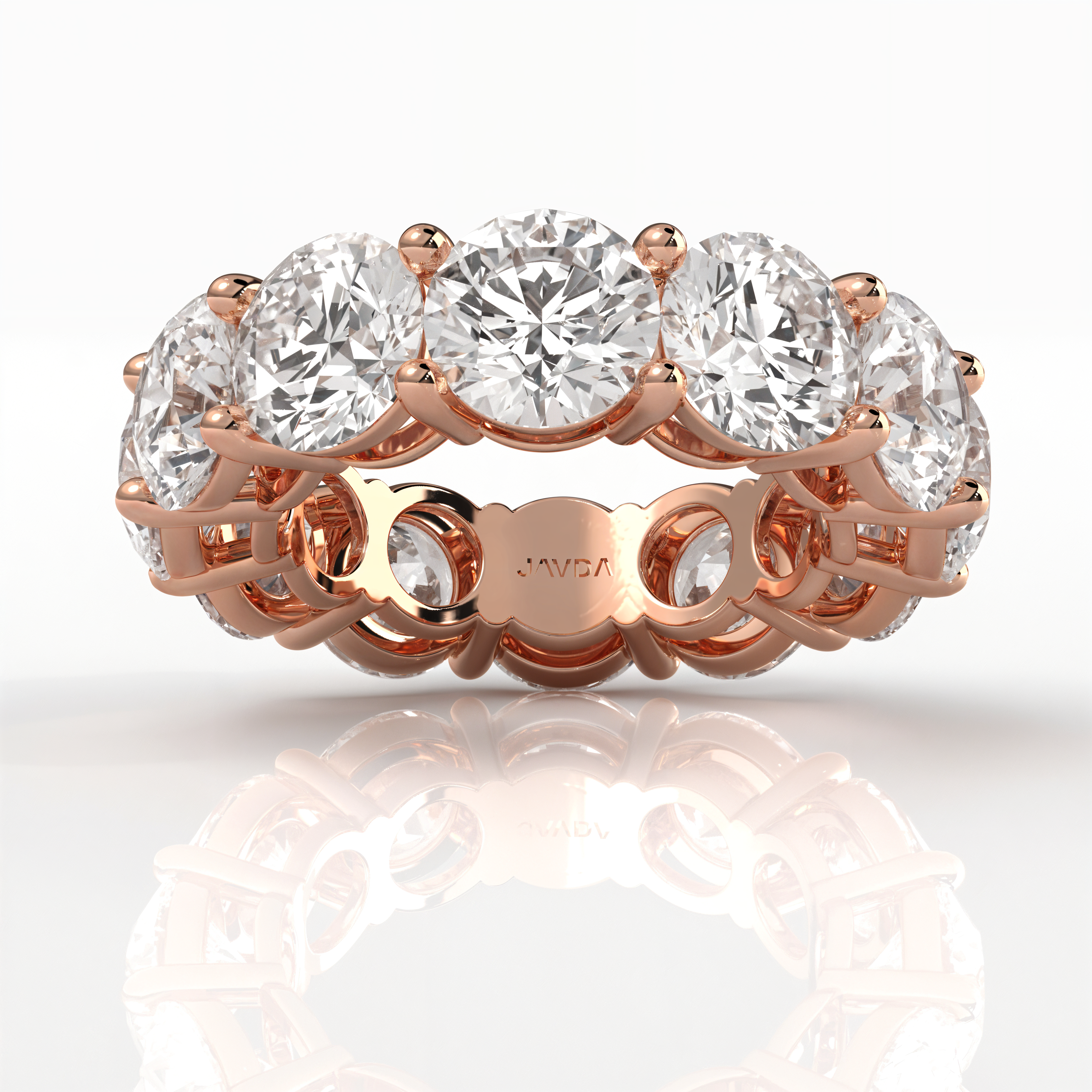 Round Lab Diamond Prong Set Women's Eternity Wedding Band 6.5 mm 11.35ctw.