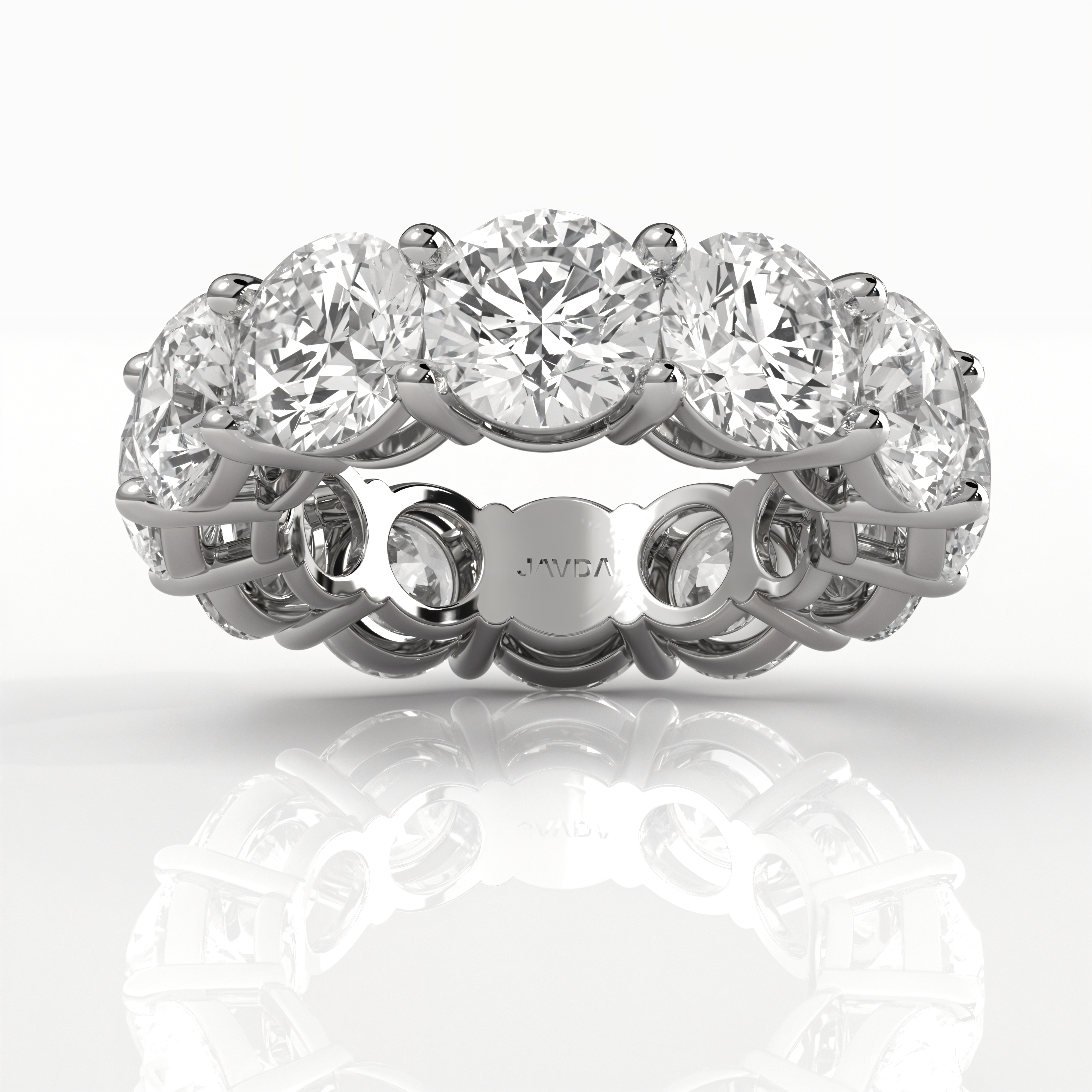 Round Lab Diamond Prong Set Women's Eternity Wedding Band 6.5 mm 11.35ctw.