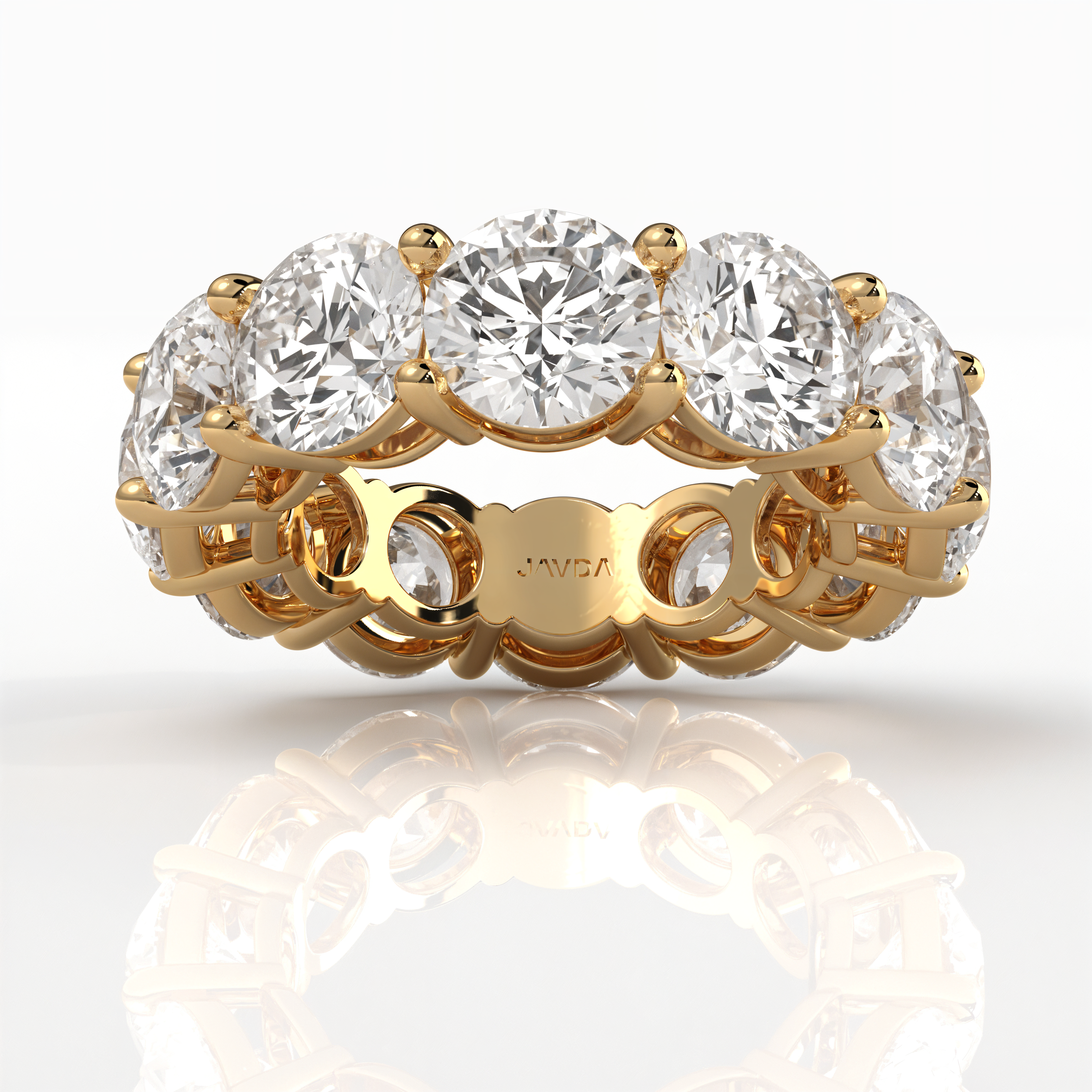 Round Lab Diamond Prong Set Women's Eternity Wedding Band 6.5 mm 11.35ctw.