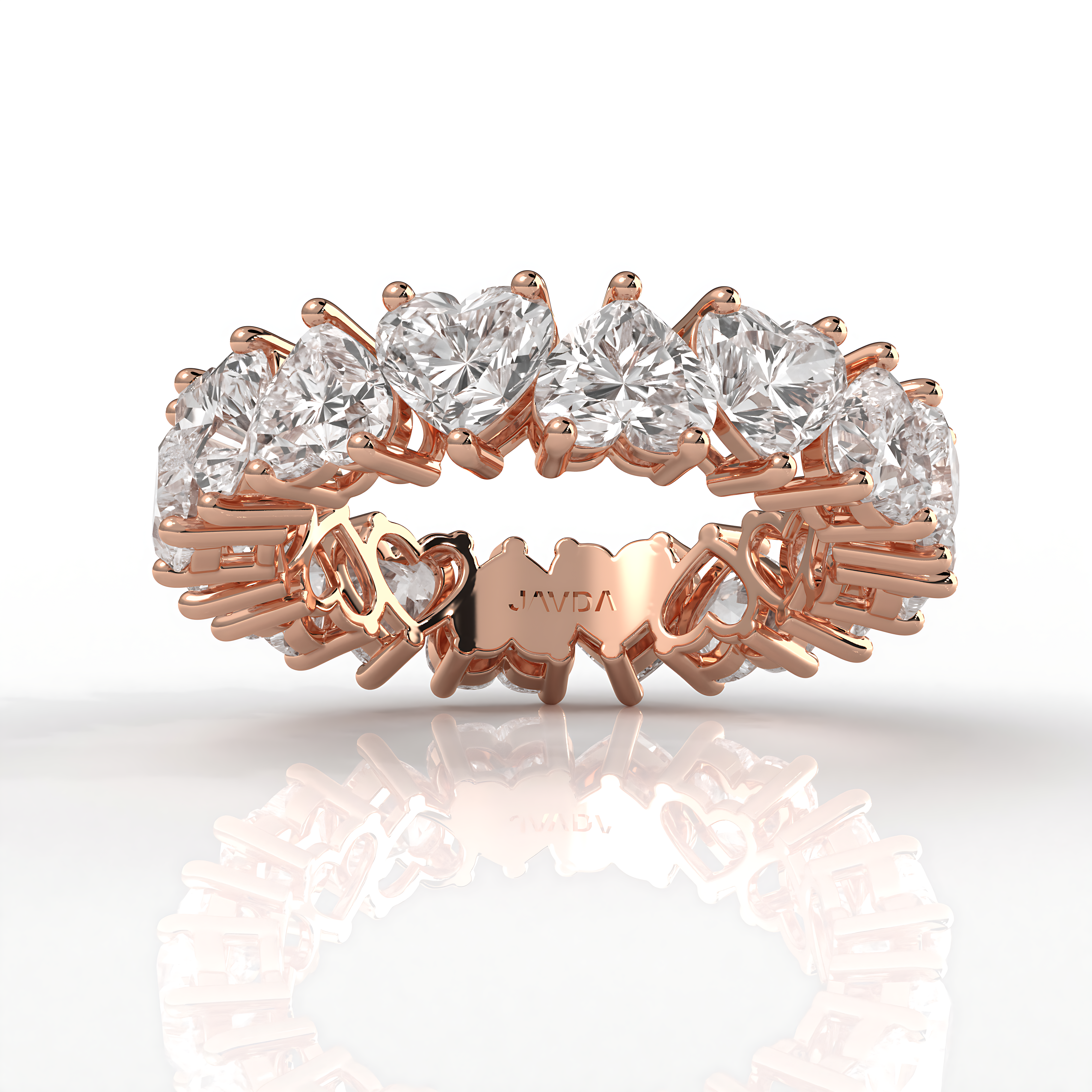 Prong Set Women's Eternity Heart Wedding Band Lab Diamond 4.5 mm 6.25ctw.