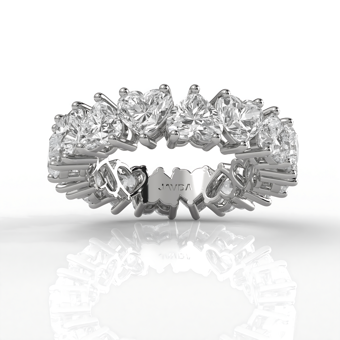 Prong Set Women's Eternity Heart Wedding Band Lab Diamond 4.5 mm 6.25ctw.