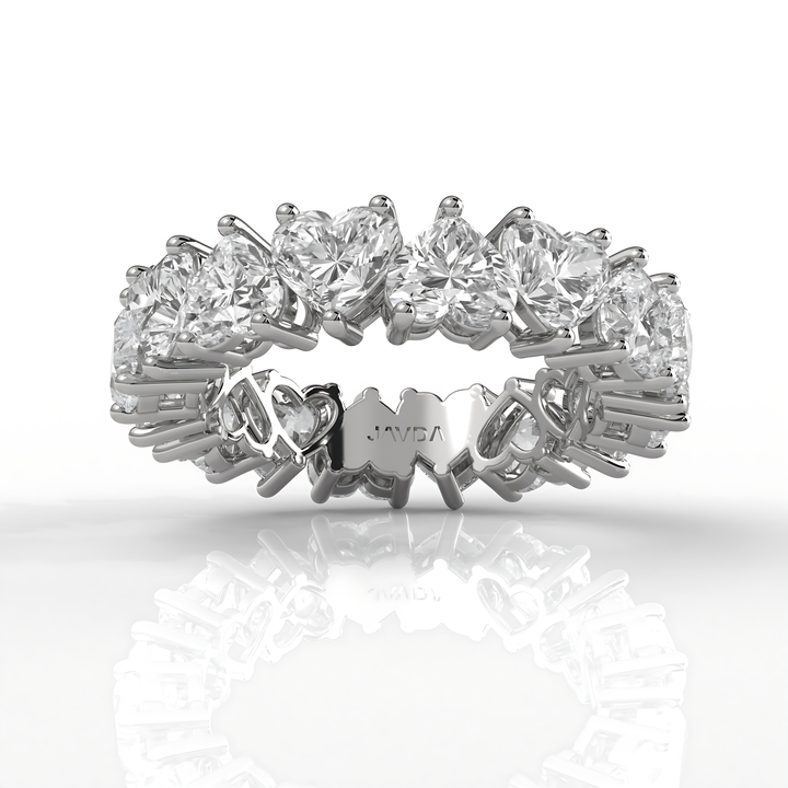 Prong Set Women's Eternity Heart Wedding Band Lab Diamond 4.5 mm 6.25ctw.