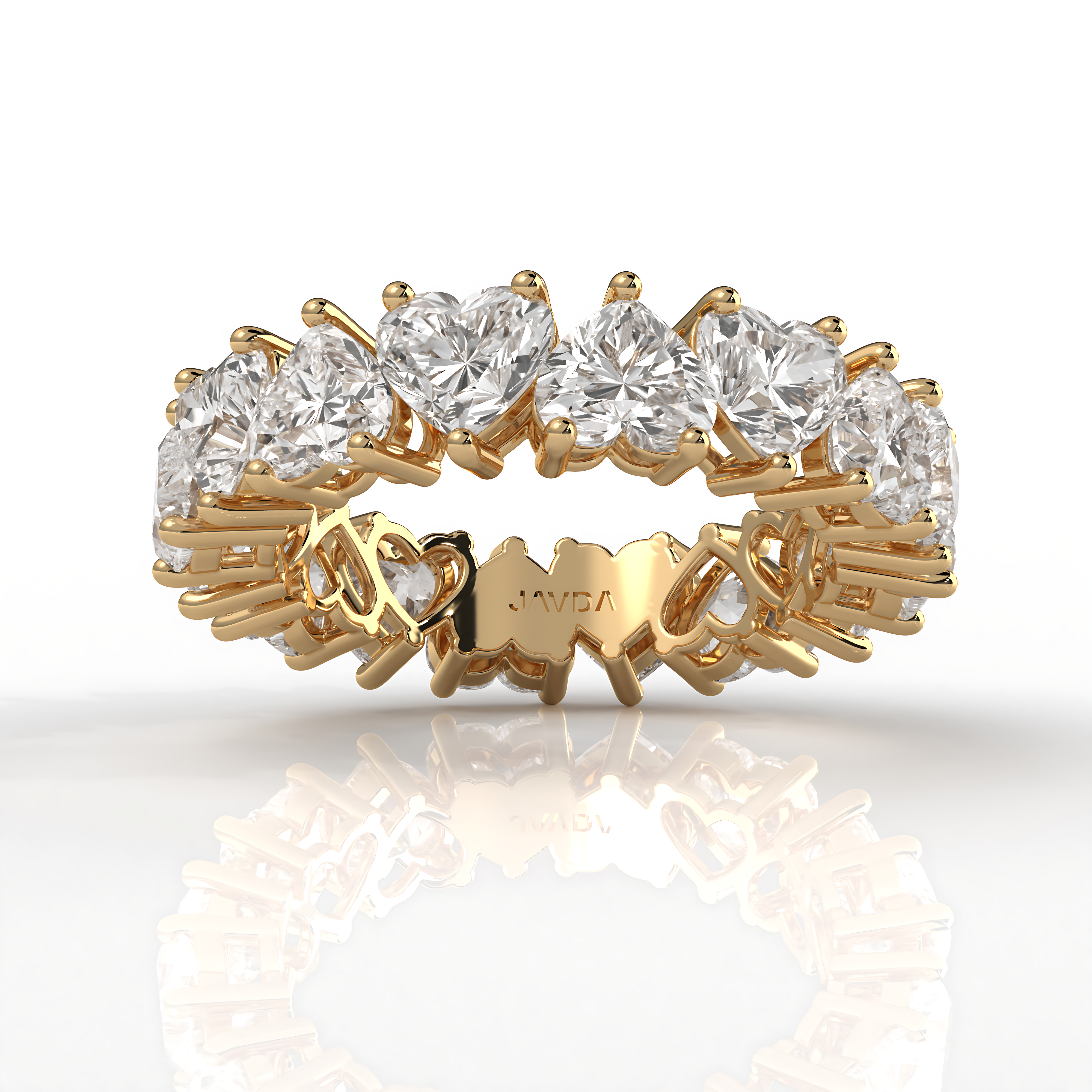 Prong Set Women's Eternity Heart Wedding Band Lab Diamond 4.5 mm 6.25ctw.