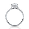 U Pave Hidden Halo Oval Diamond Engagement Ring 14k White Gold 2.39 Ctw.